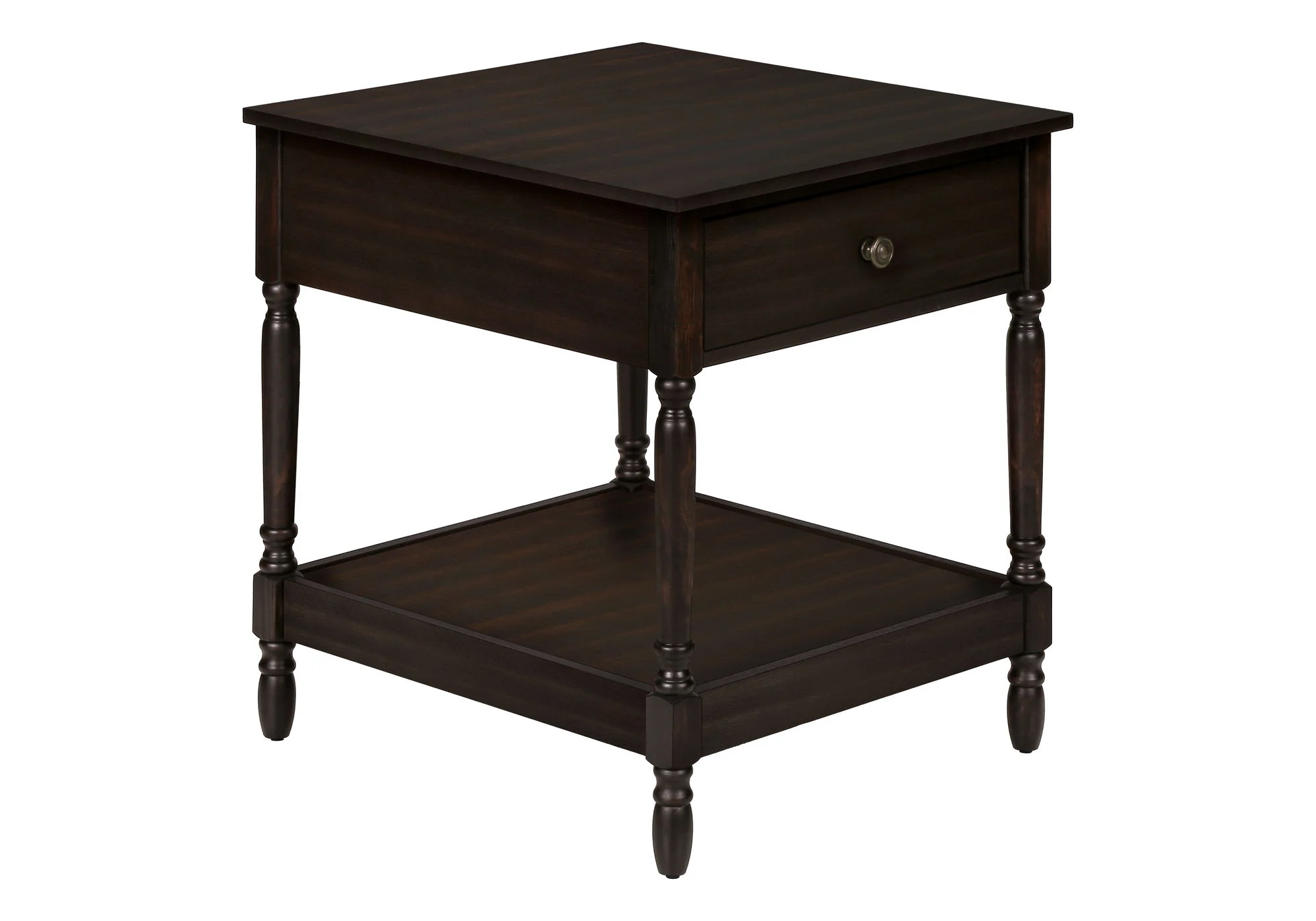 Accent - Table, 2 Tier, Square, Traditional - Walnut - Image 4