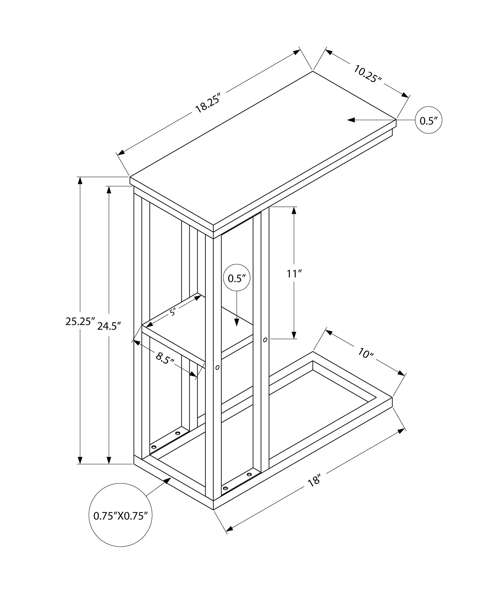 Accent Table C - Shaped, Contemporary & Modern - Image 6