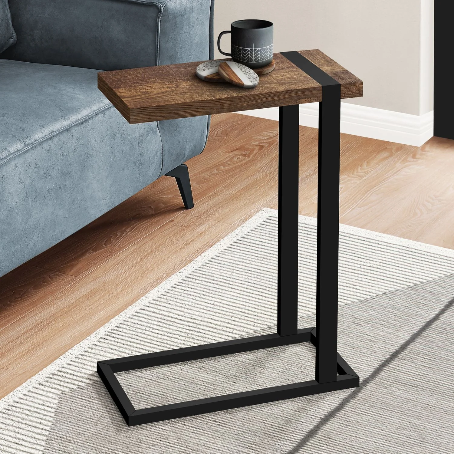Accent Table, C - Shaped, Contemporary & Modern Stylish Design - Image 9