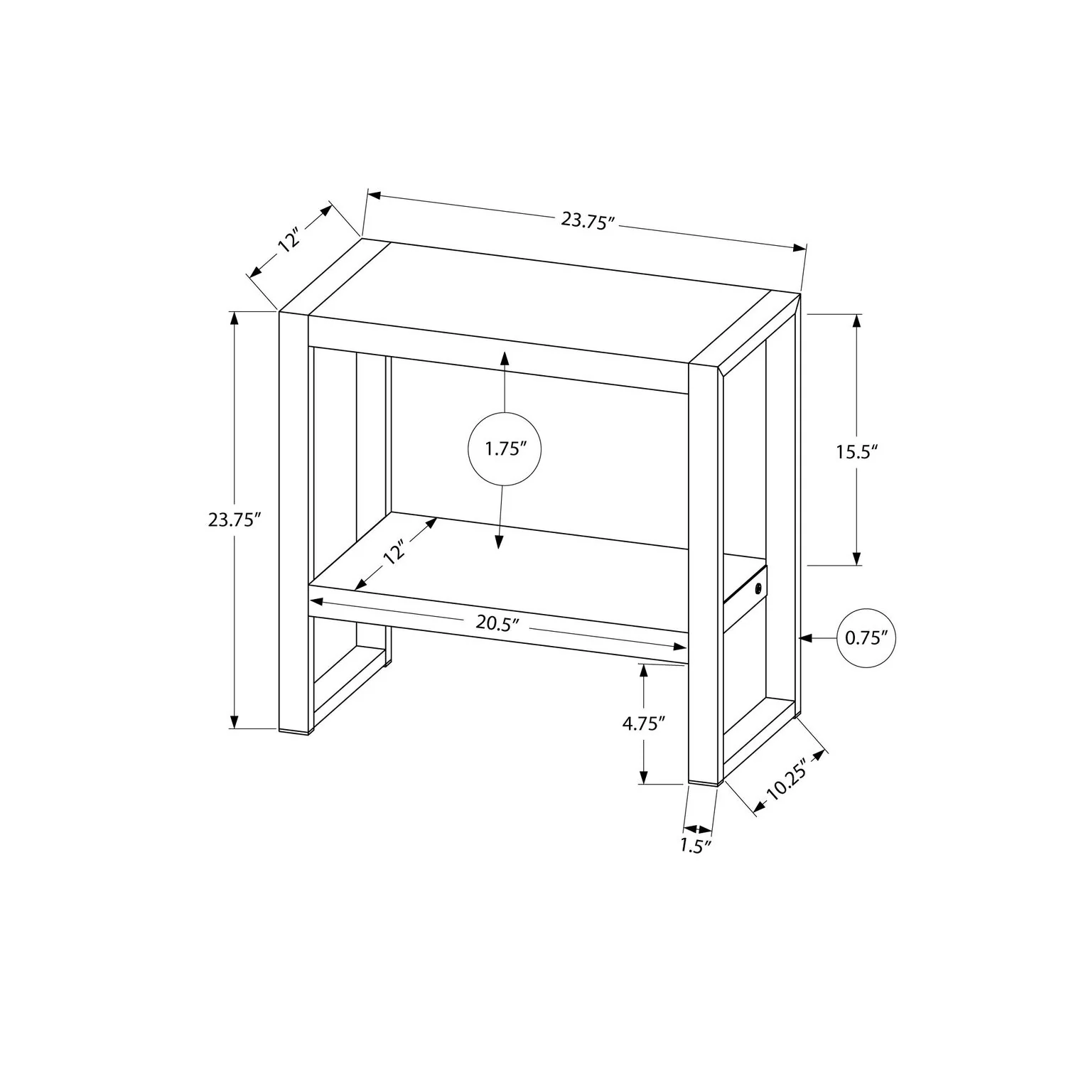 Accent Table, Side Industrial Flexible Placement - Image 7