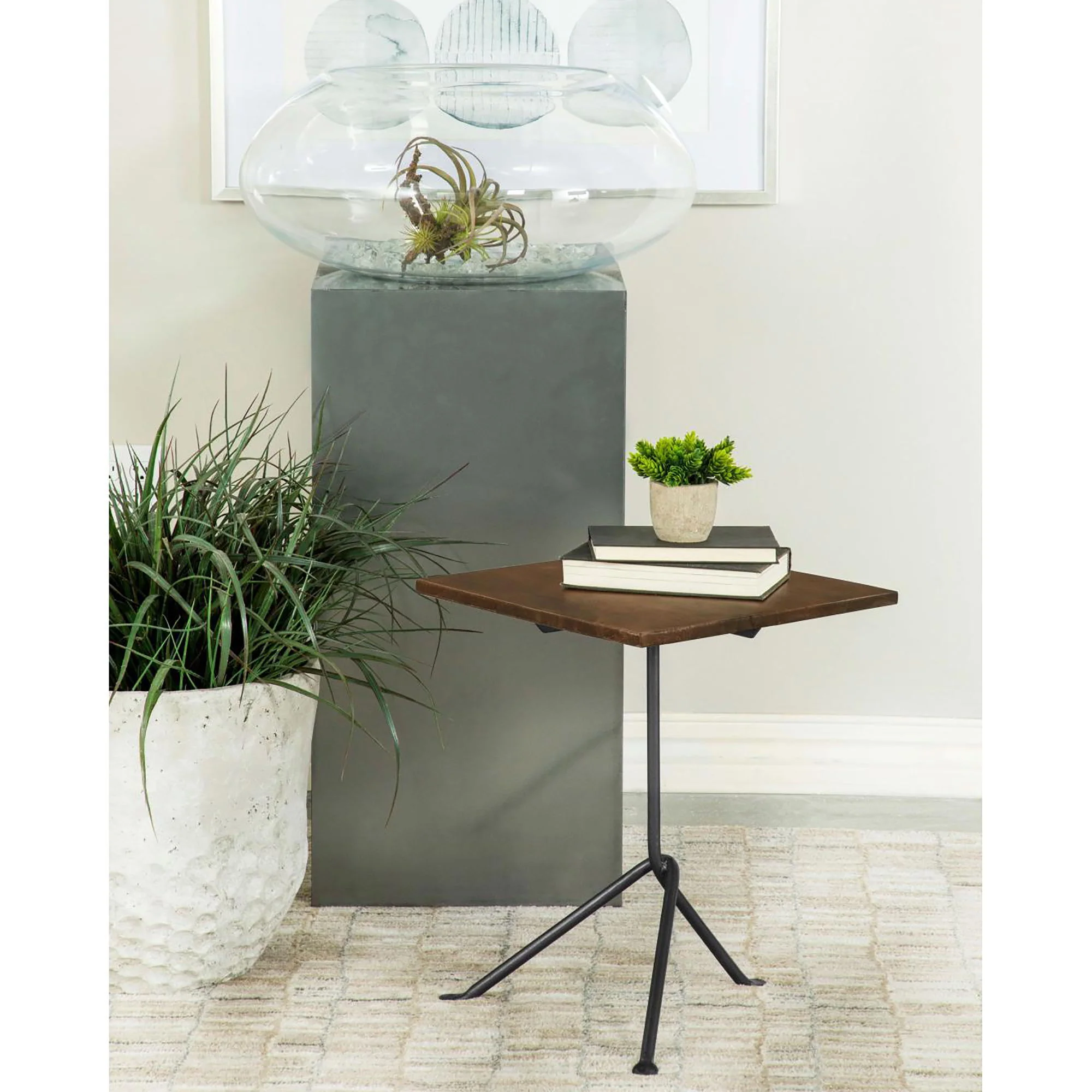 Accent Table With Tripod Legs - Brown - Image 3