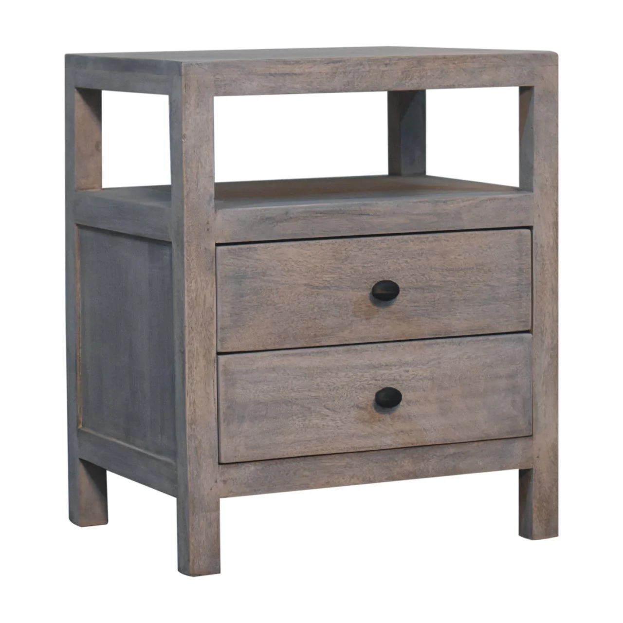 2 Drawer Open Bedside Table - Gray Ash - Image 3