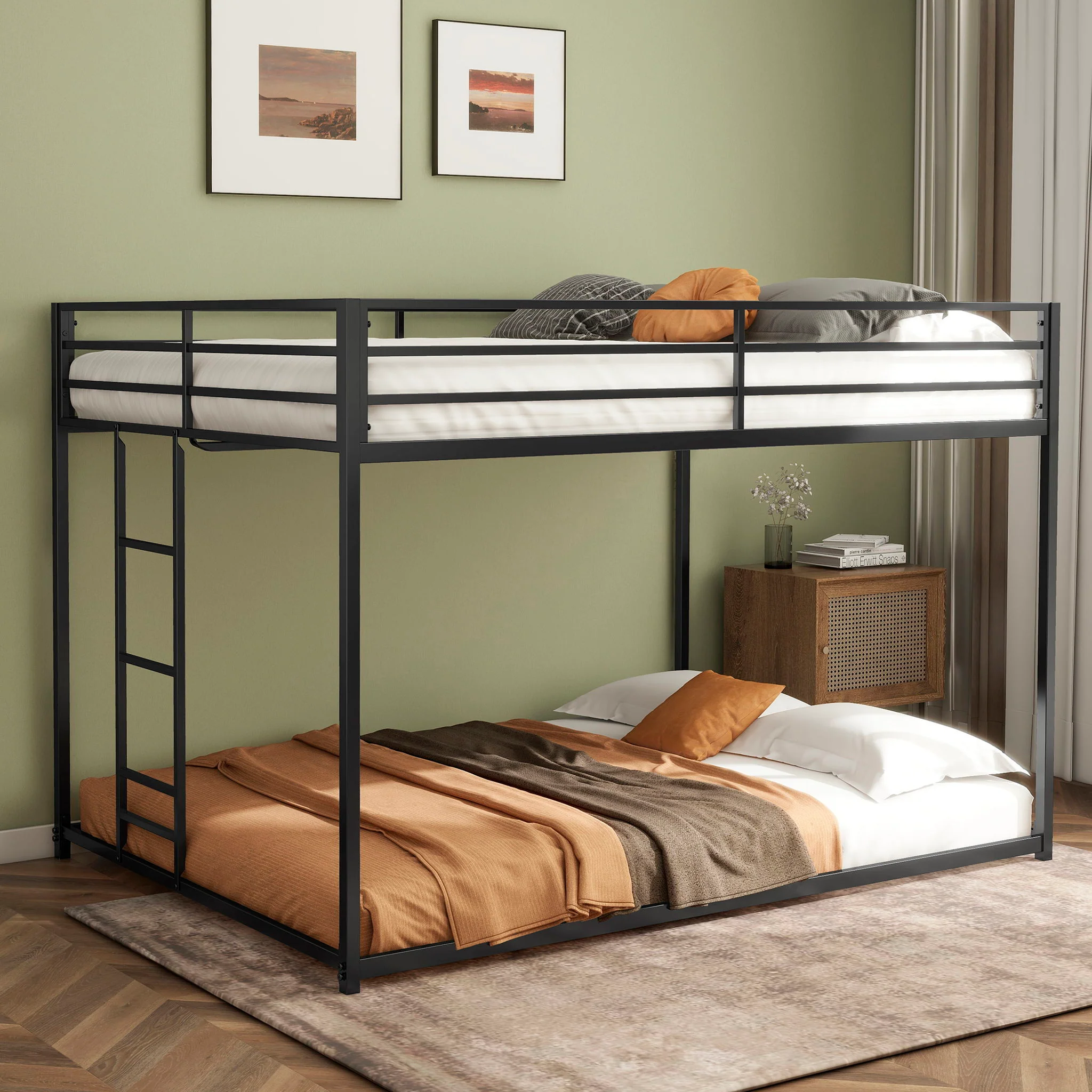 Adam - Full Over Full Bunk Bed - Black - Image 2