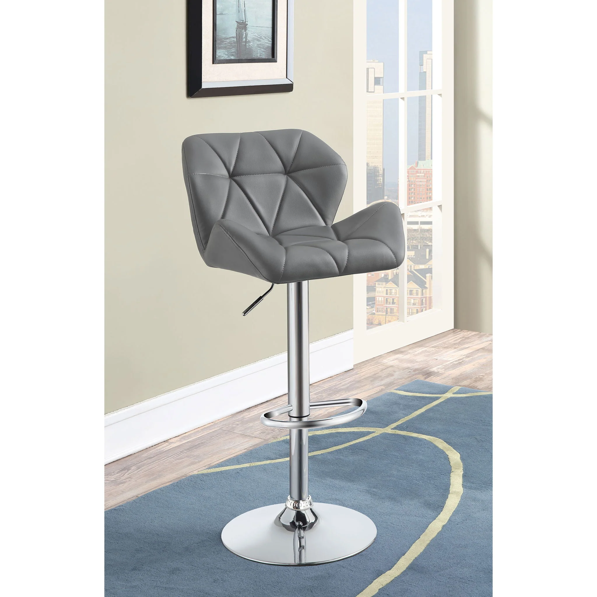 Adjustable Bar Stool With Height-Adjustable Base (Set of 2) - Image 8