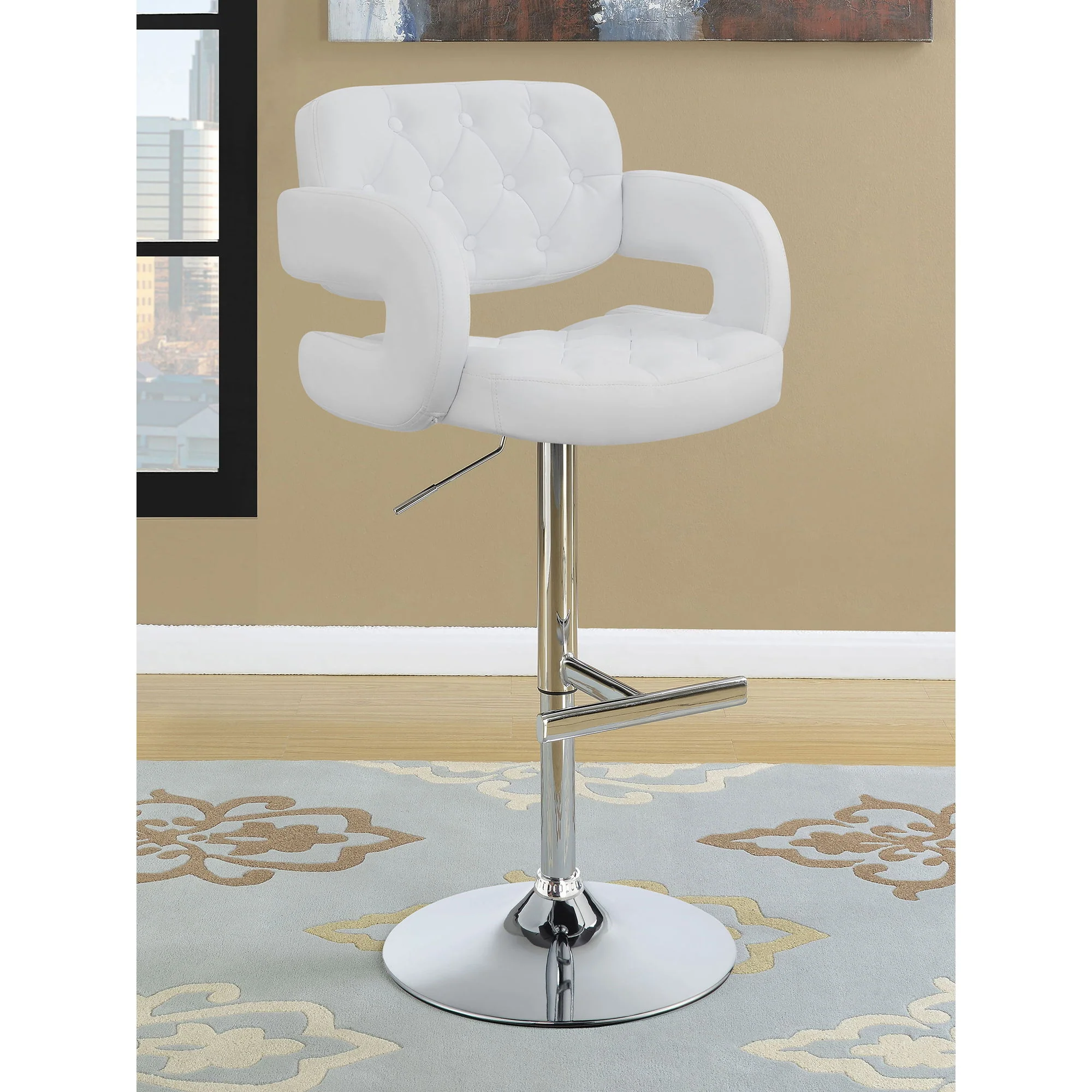 Adjustable Bar Stool With Upholstery - Image 10