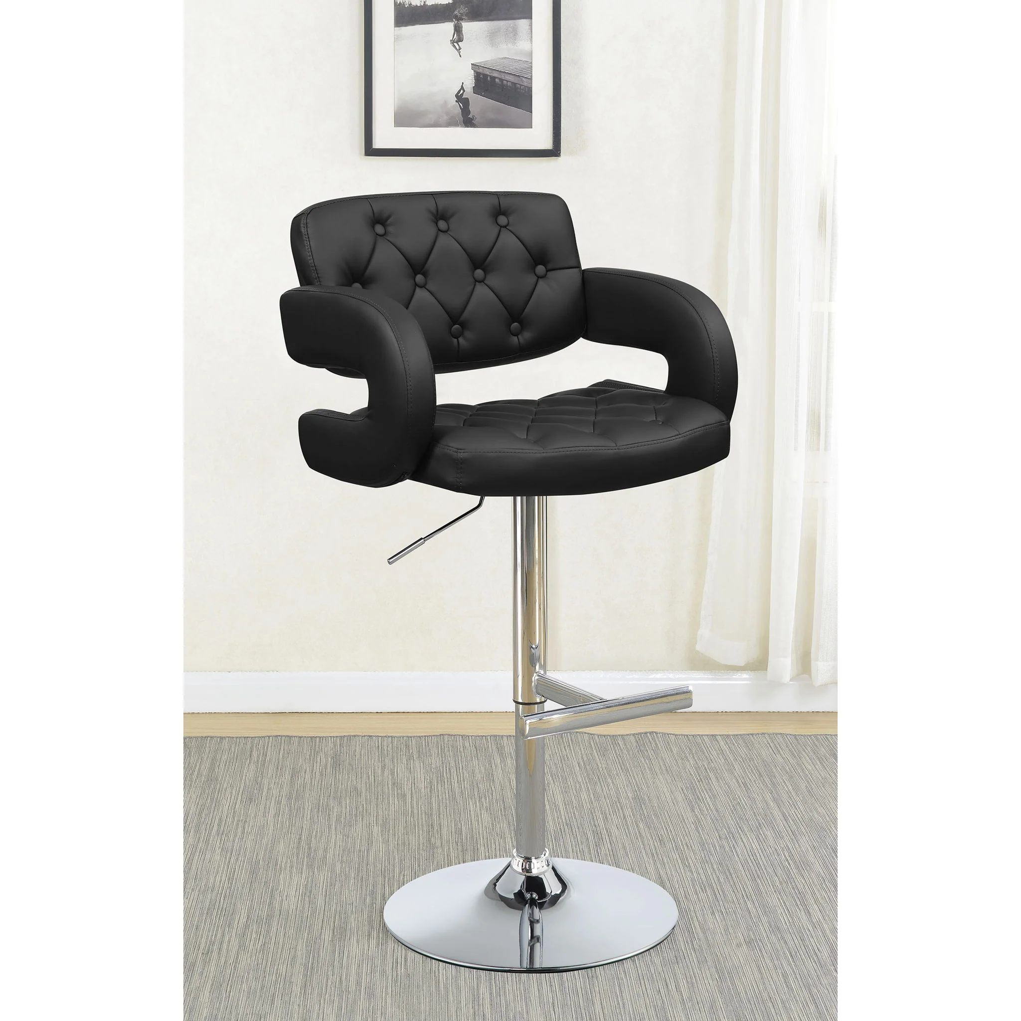 Adjustable Bar Stool With Upholstery - Image 8