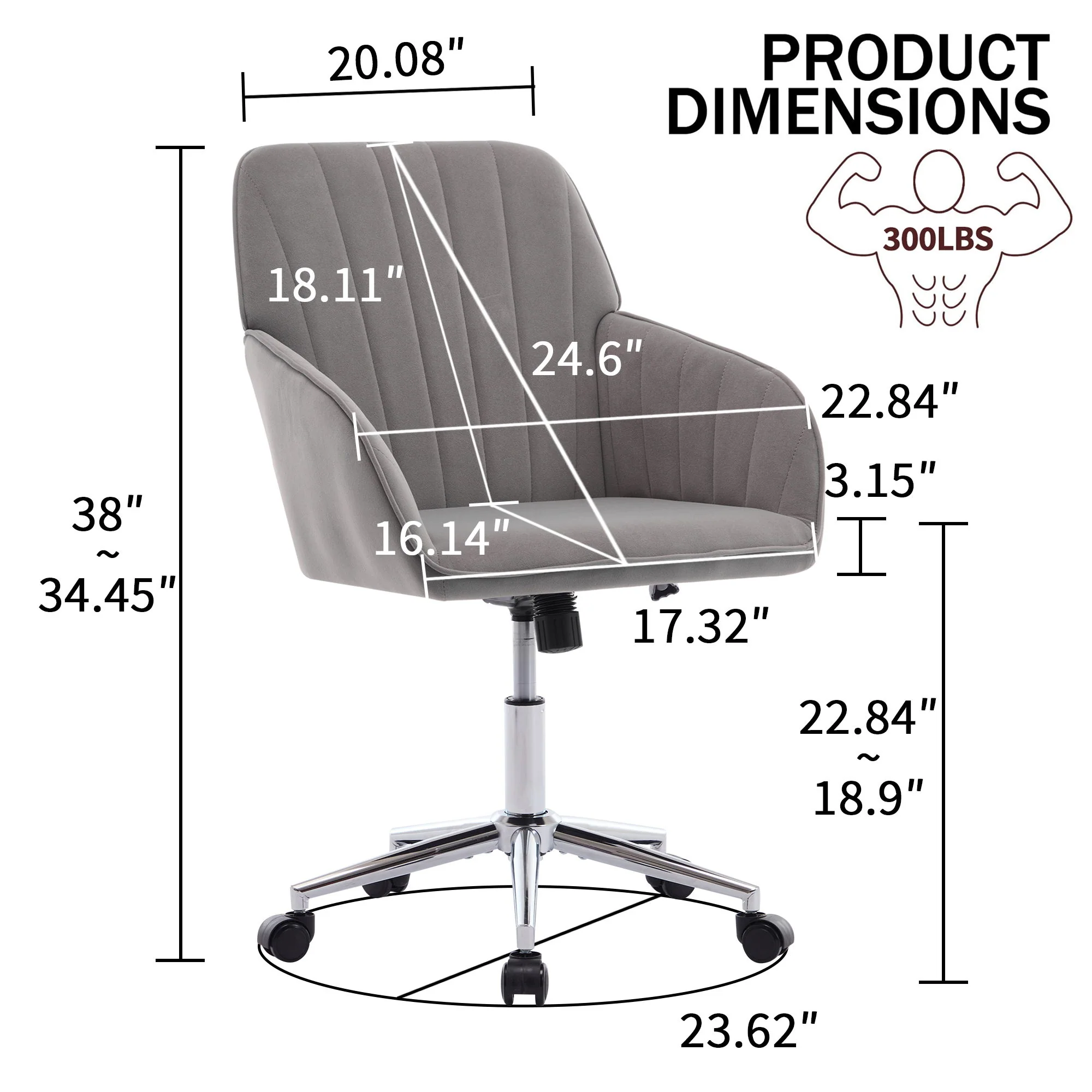 Adjustable Ergonomic Office Chair, Swivel Backrest Seat - Image 31