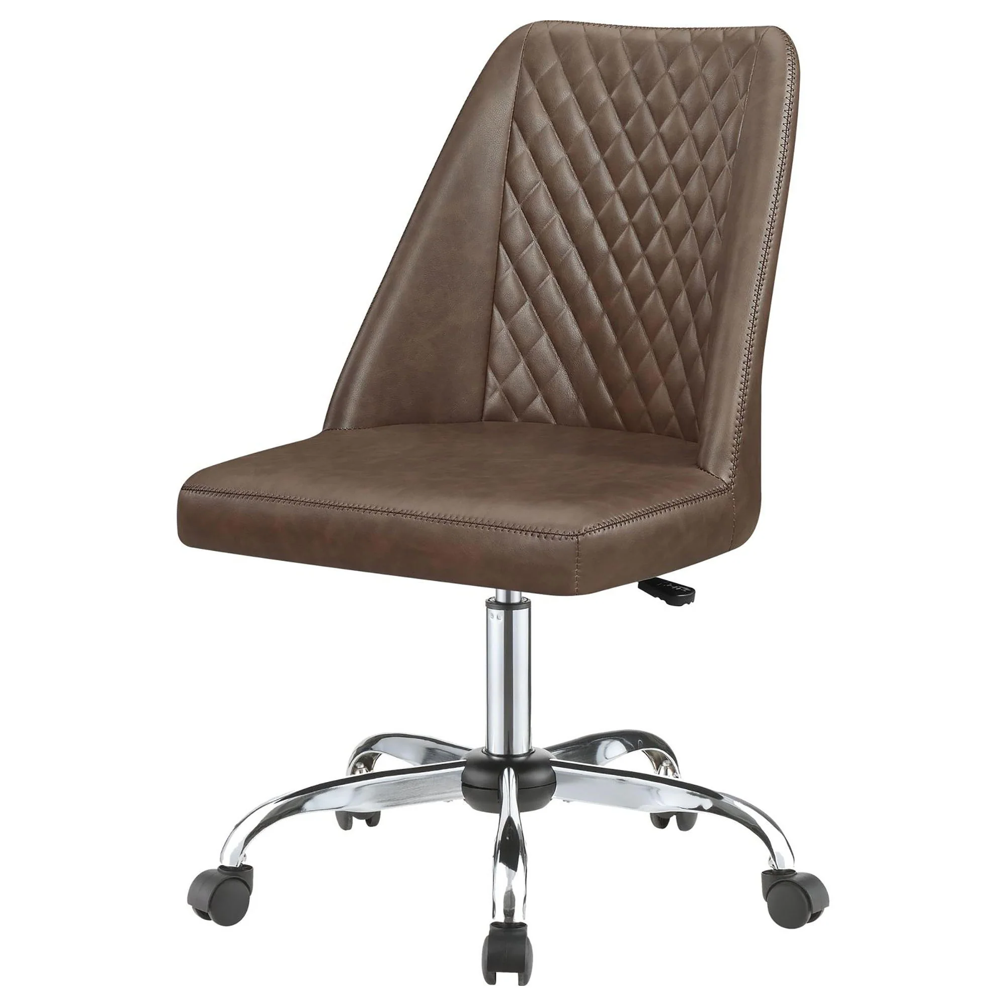 Adjustable Office Chair With Diamond Tufted Backrest Base - Brown - Image 2