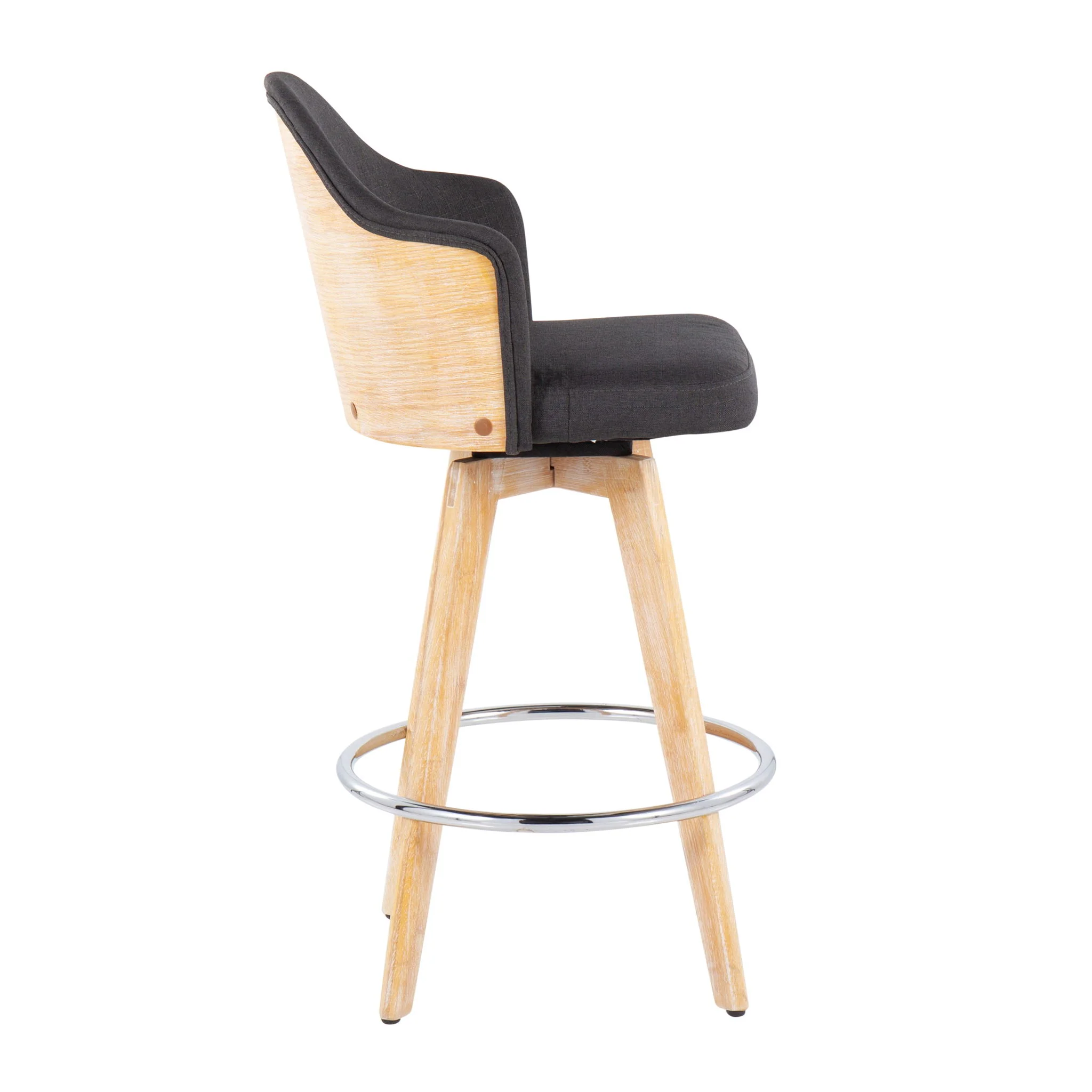 Ahoy - Contemporary Fixed Height Counter Stool & Round Footrest (Set of 2) - Image 6