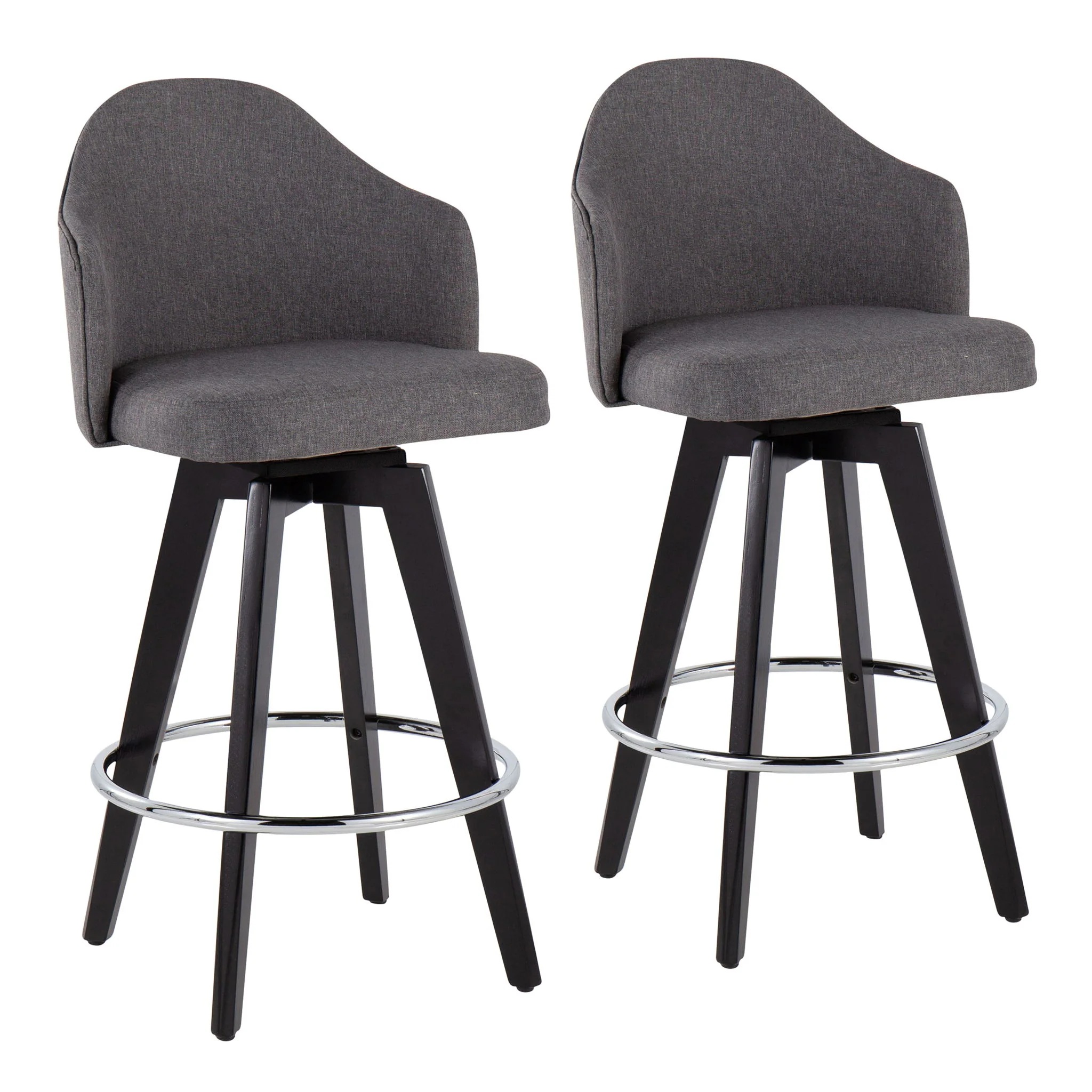 Ahoy - Contemporary Fixed Height Counter Stool With Round Footrest (Set of 2) - Image 3