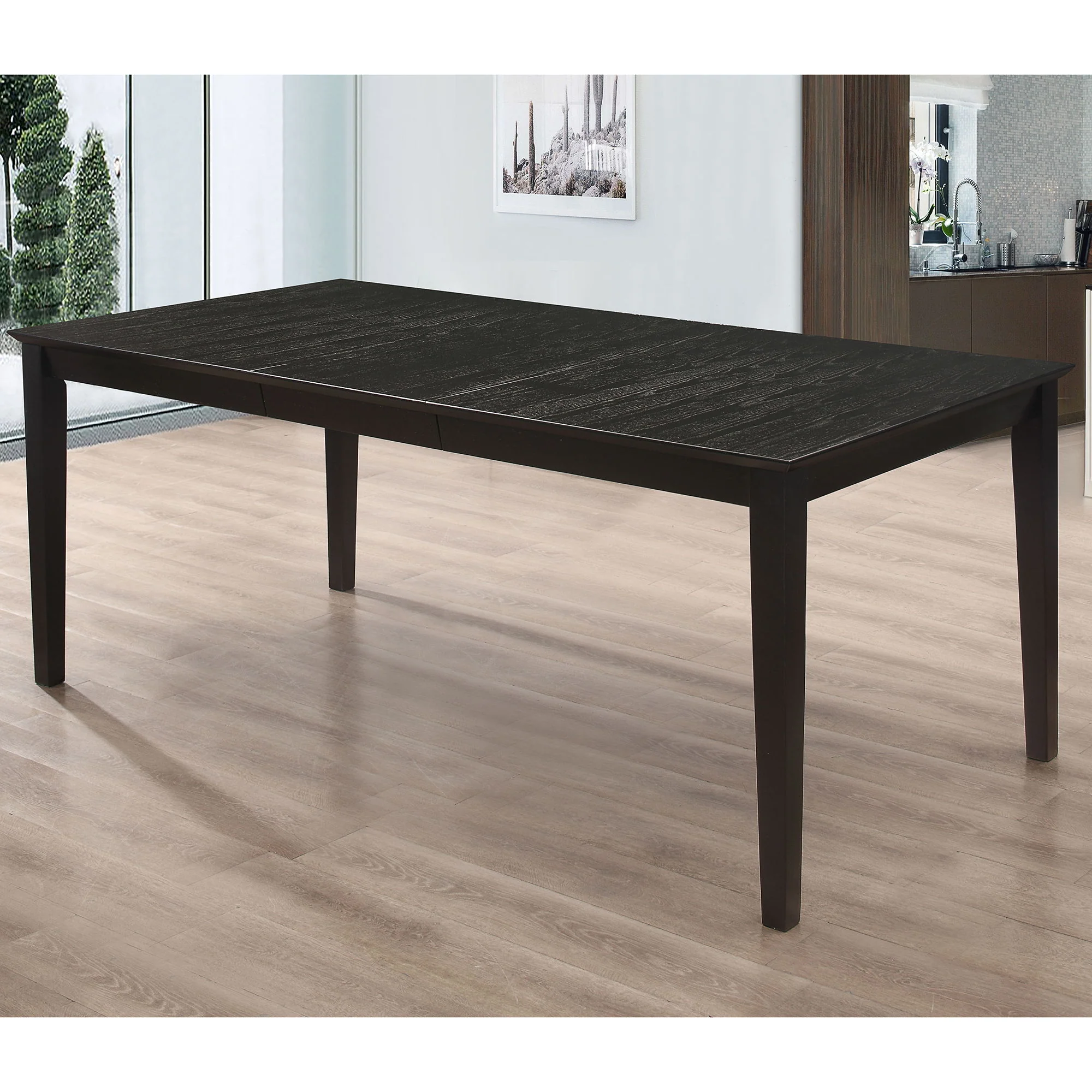 Alexander - Rectangular Extension Leaf Dining Table - Black - Image 3