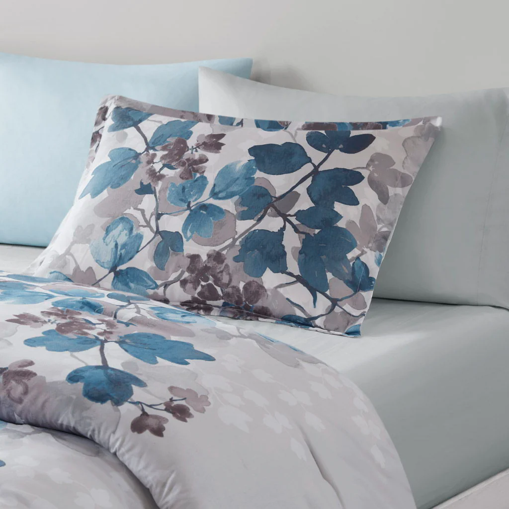 Alexis - Twin Comforter Set With Bed Sheets - Blue - Image 4