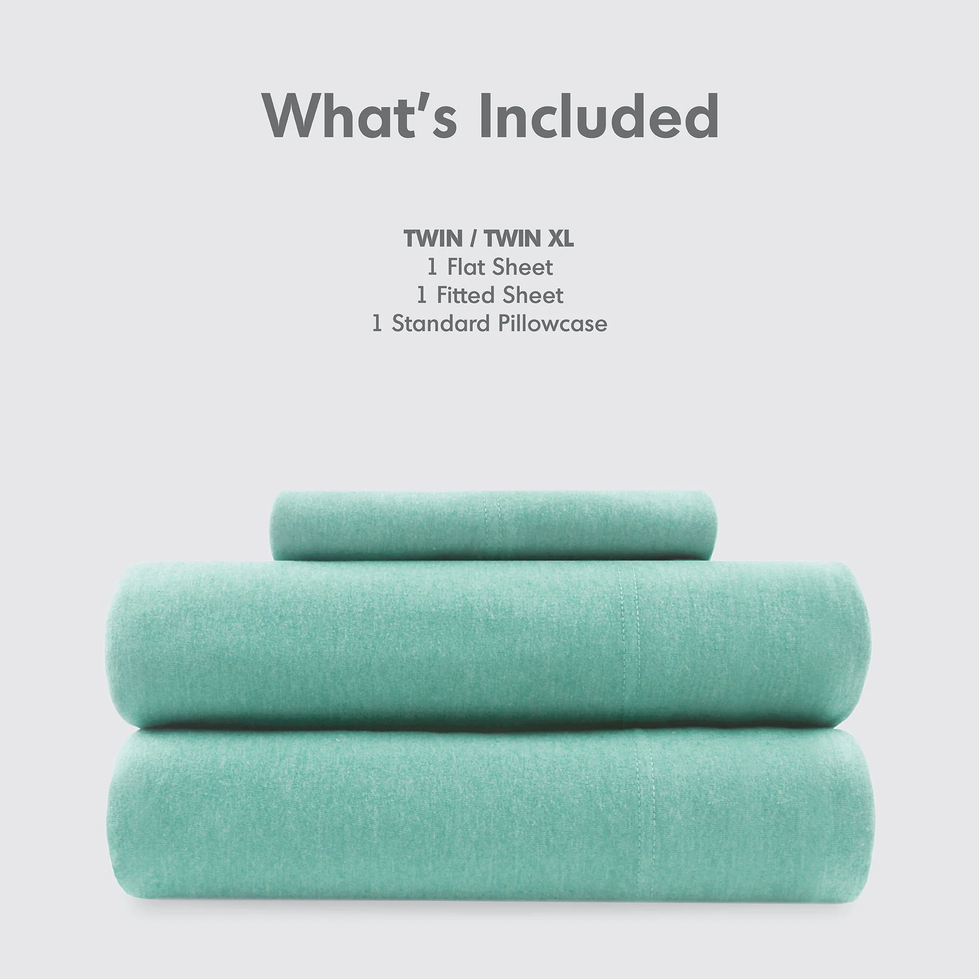 Cotton Blend Jersey Knit - All Season Sheet Set - Aqua - Image 2