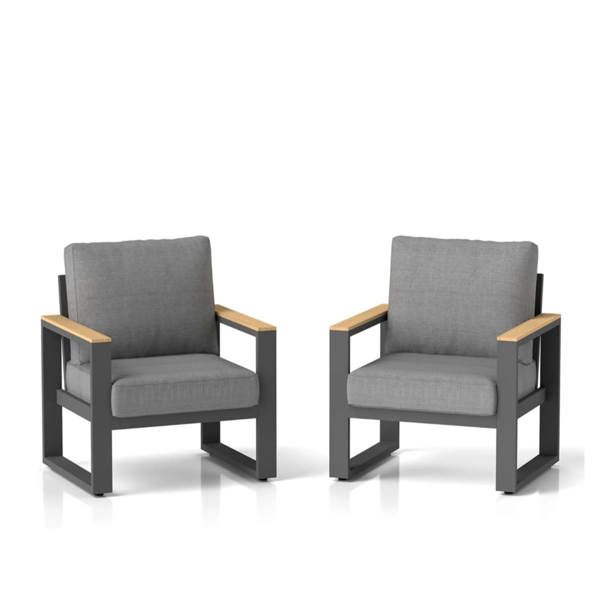 All-Weather Patio Armchairs With Thick Cushions (Set of 2) - Image 4