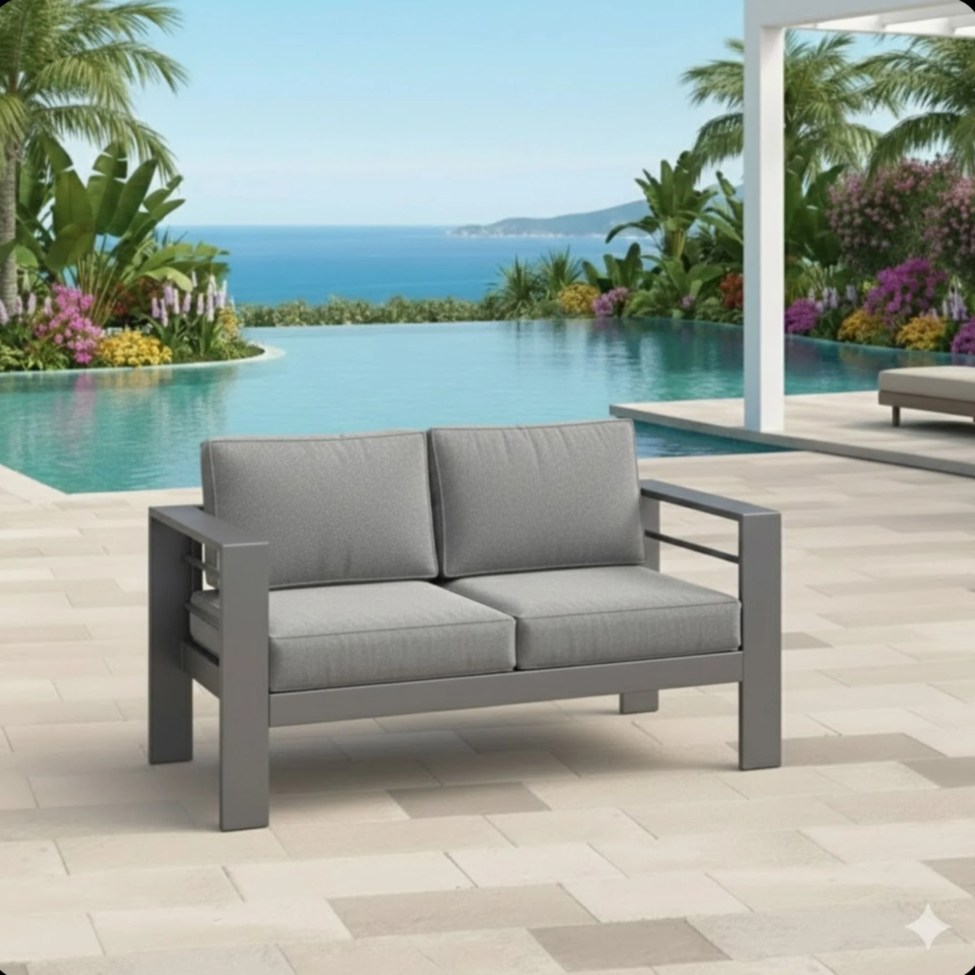 All-Weather Patio Loveseat With Thick Cushions - Image 5