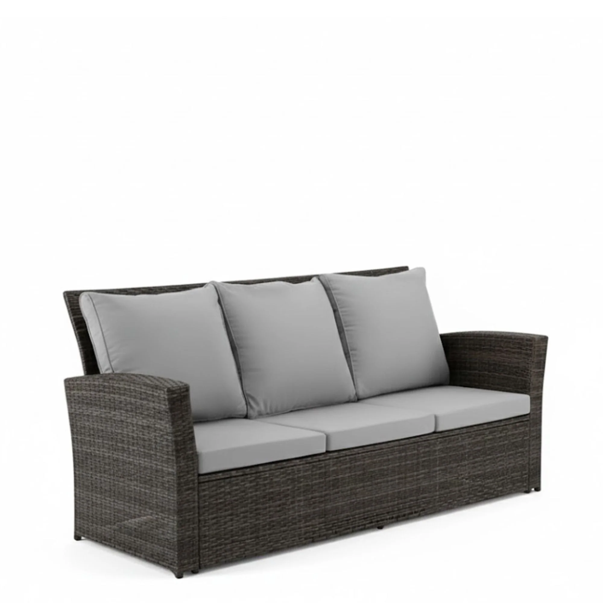 All-Weather Wicker 3 Seat Patio Sofa With Thick Cushions - Image 3