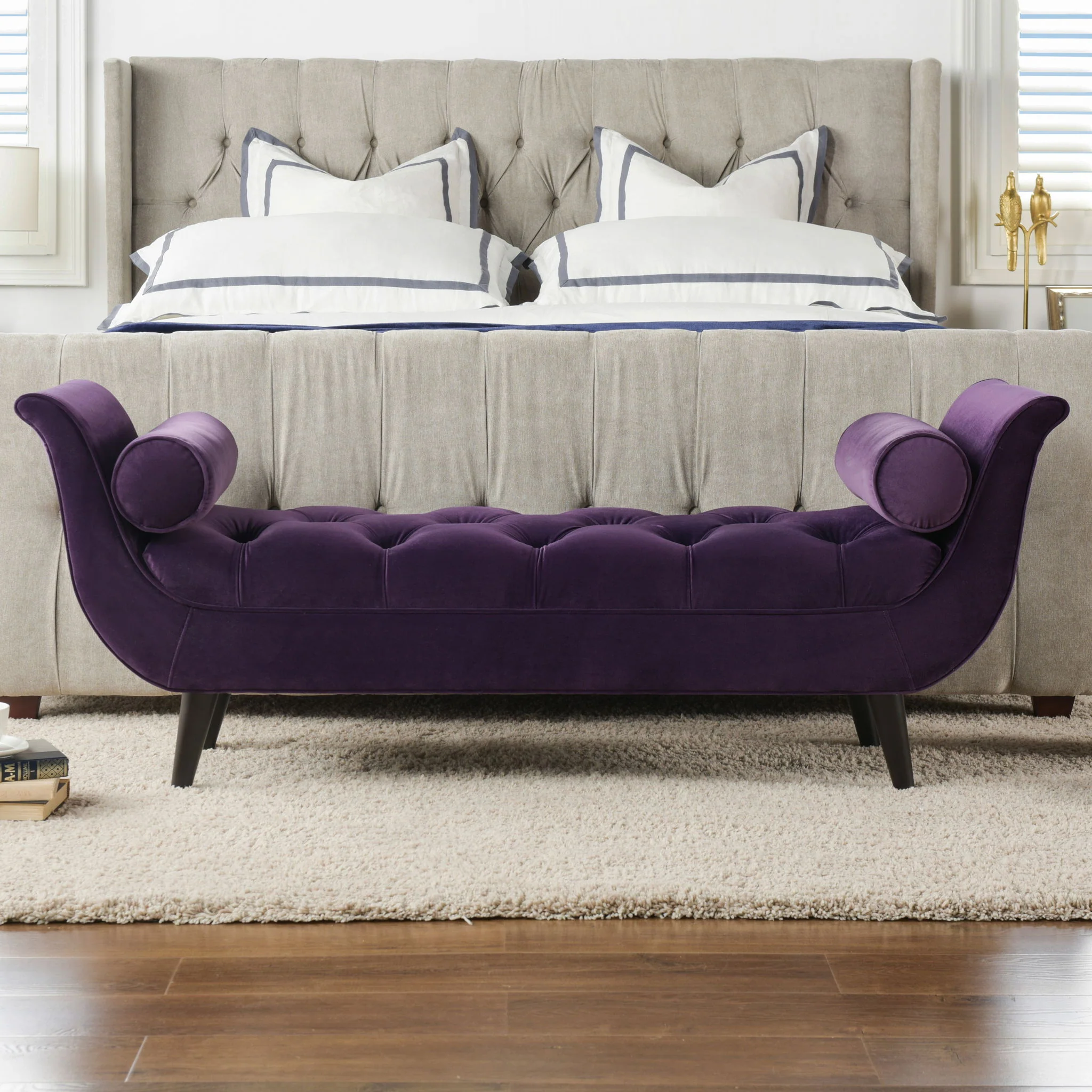 Alma - Tufted Flared Arm Entryway Bench - Image 4
