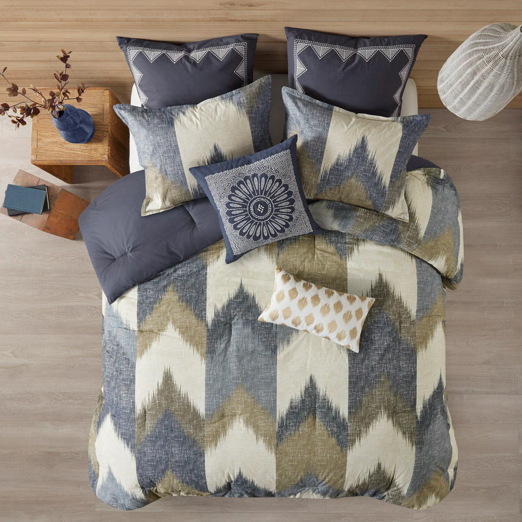 Alpine - 3 Piece Comforter Mini Set - Navy - Image 3