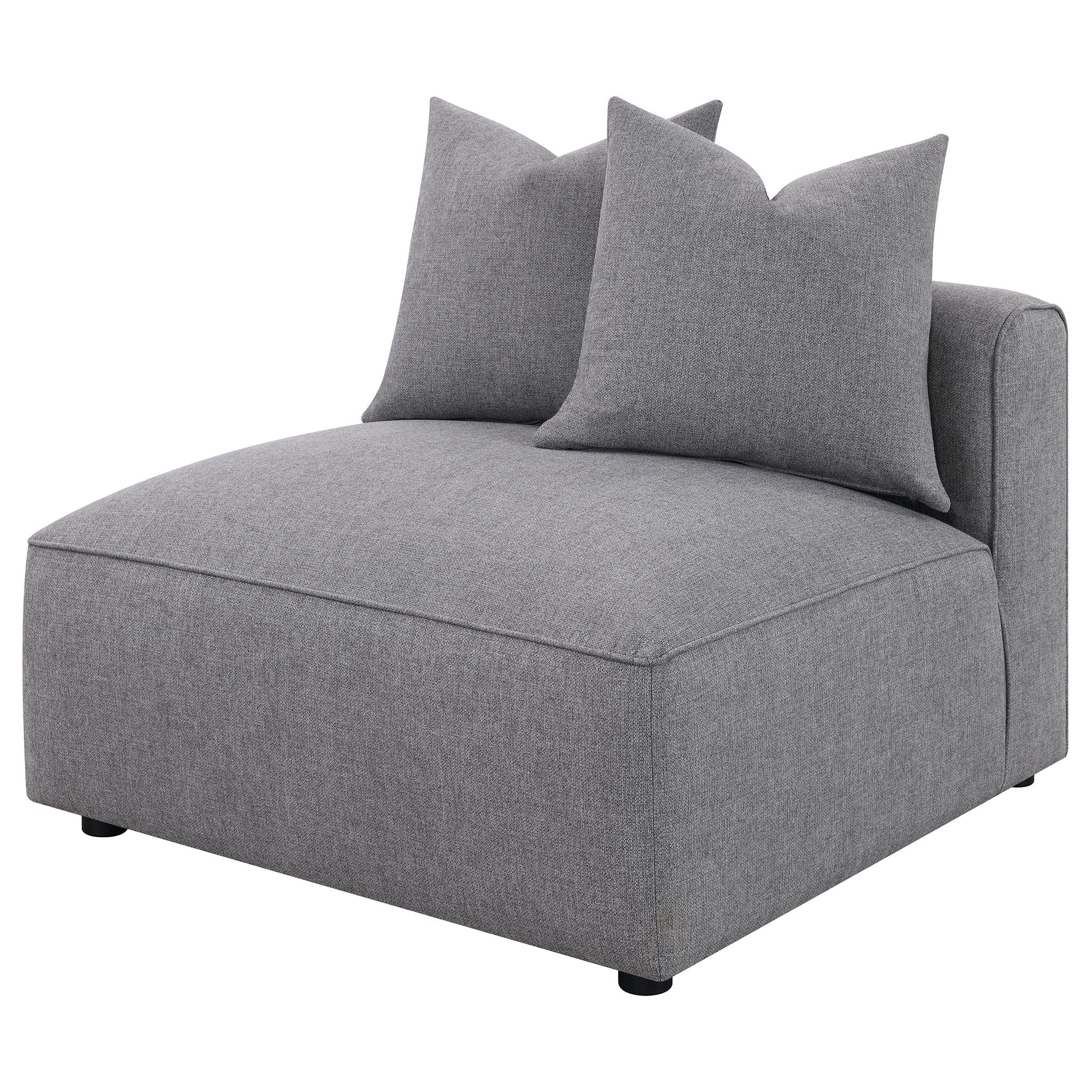 Amherst - Armless Chair With Accent Pillow - Gray - Image 2