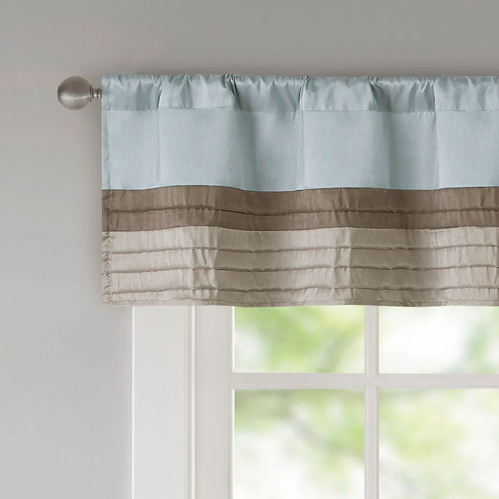 Amherst - Polyoni Pintuck Window Valance - Blue - Image 3