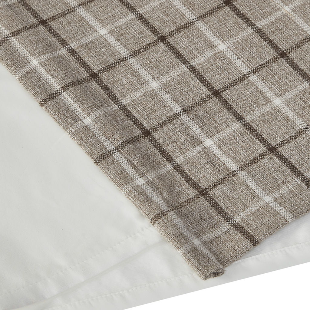 Anaheim - 50x108" Plaid Rod Pocket And Back Tab Curtain Panel With Fleece Lining - Brown - Image 4