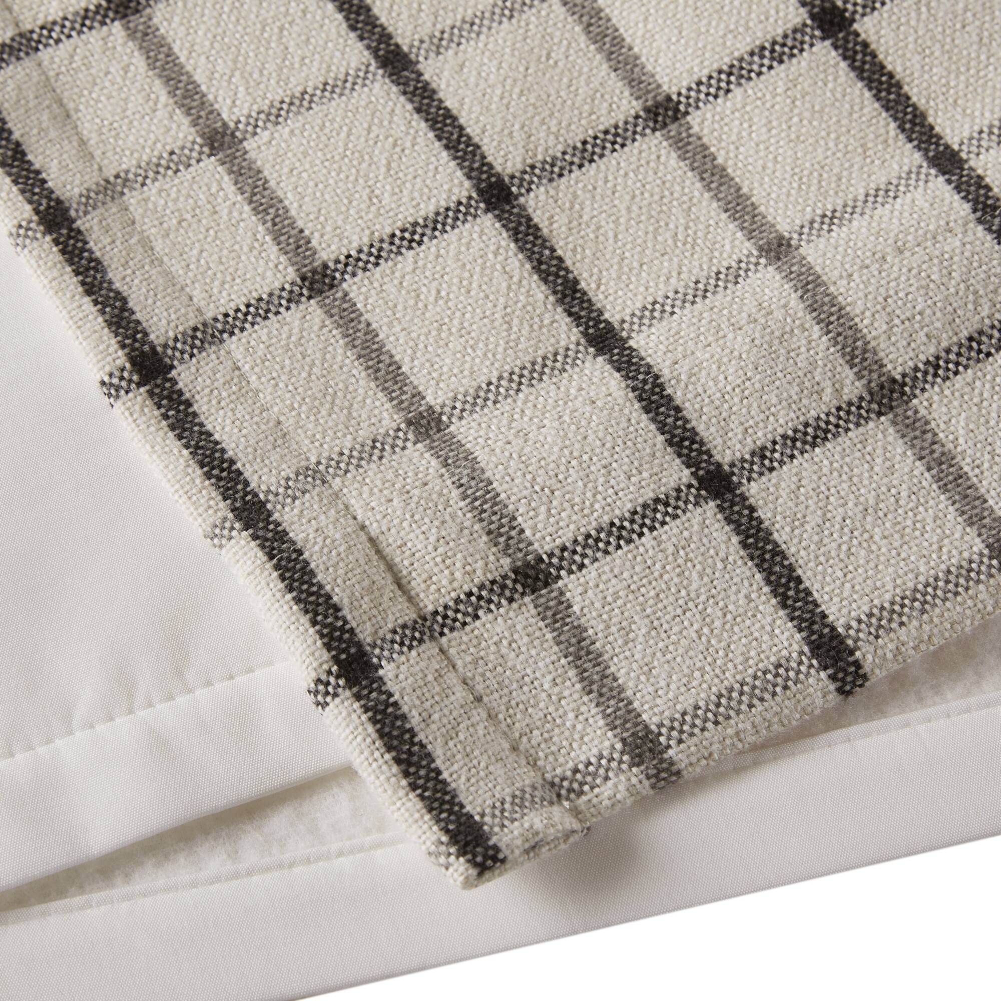 Anaheim - 50x95" Plaid Rod Pocket And Back Tab Curtain Panel With Fleece Lining - Black - Image 4