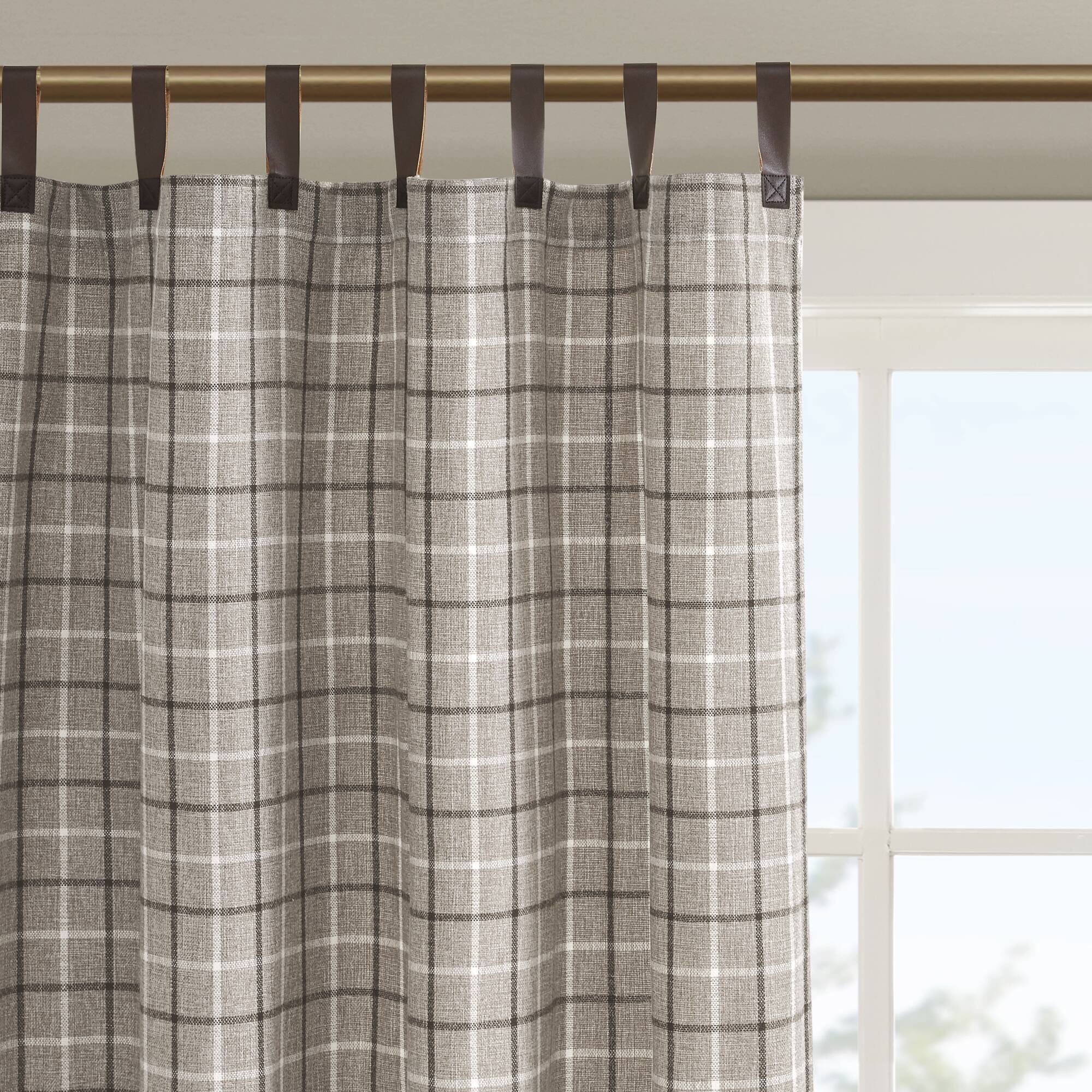 Anaheim - Plaid Tab Top Panel - Brown - Image 4
