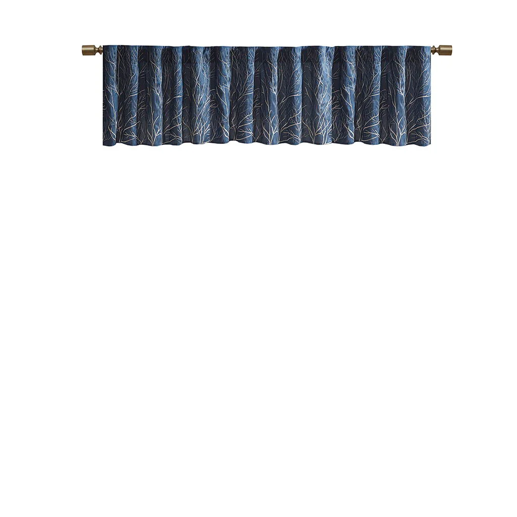 Andora - Embroidered Window Valance - Navy - Image 4