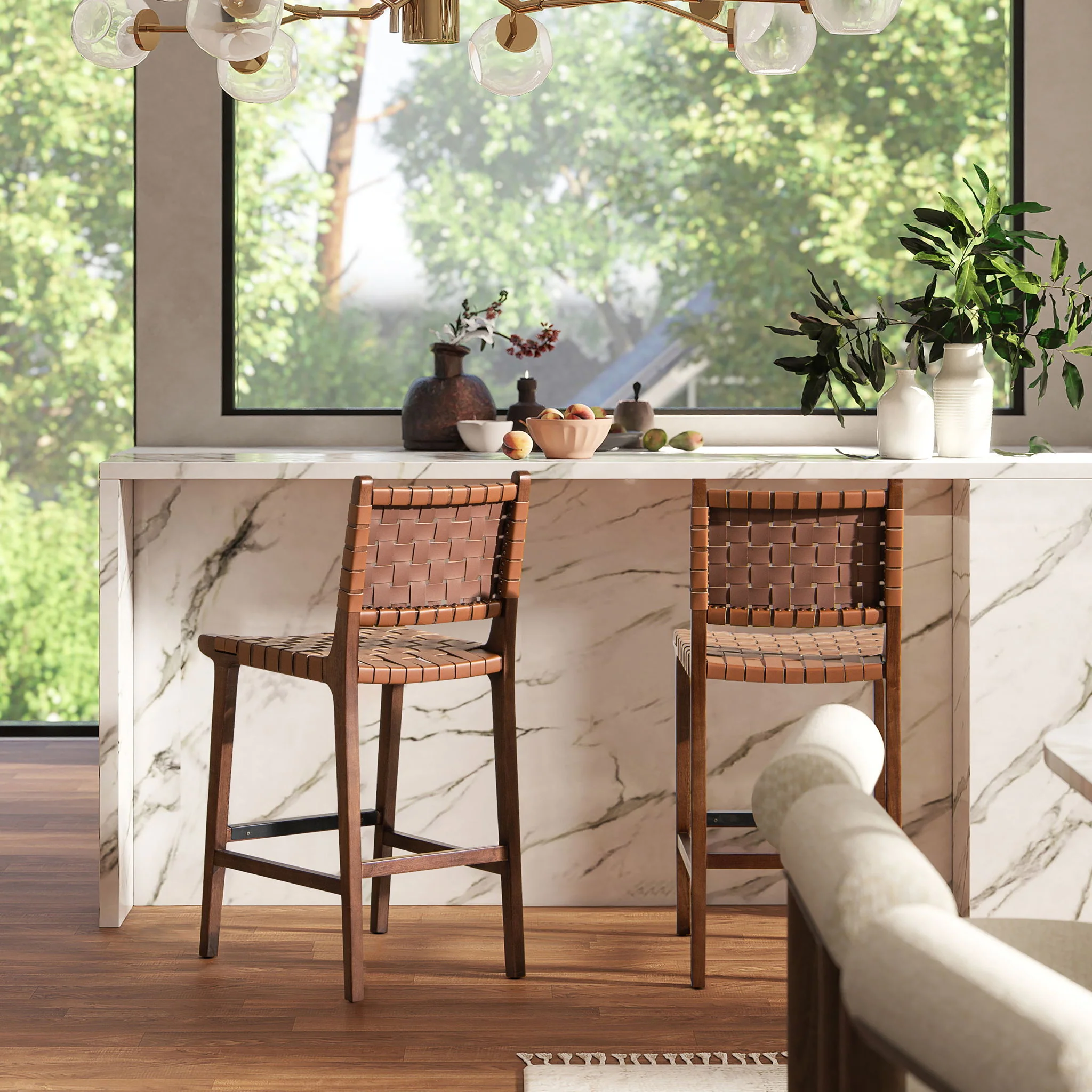 Andre - Counter Stool With Back - Pecan Brown - Image 4
