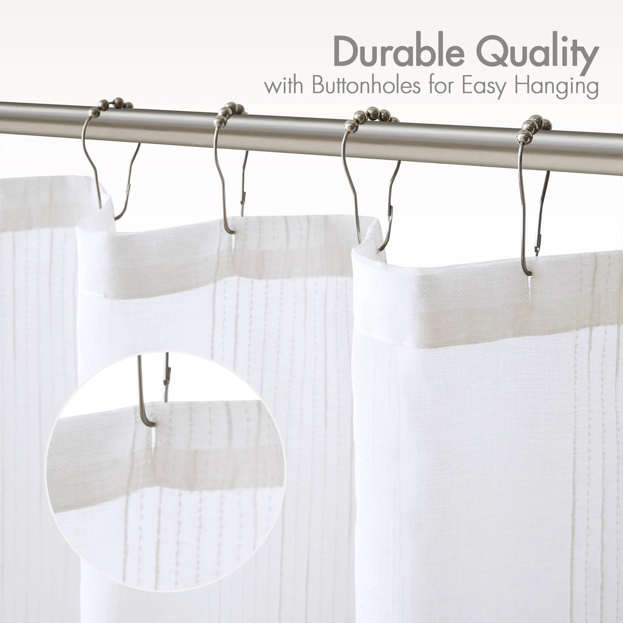 Anna - Sheer Shower Curtain - White - Image 4