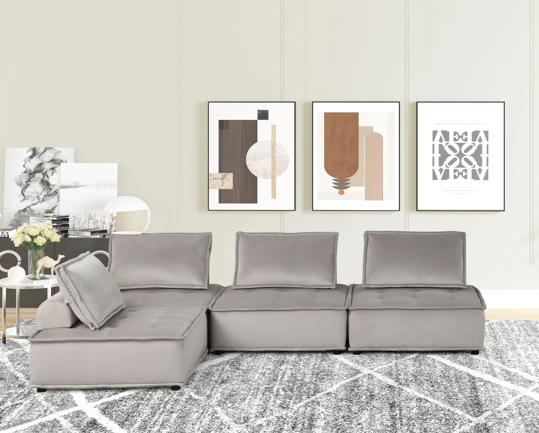 Anna - Stylish Sectional Sofa Ottoman - Image 2