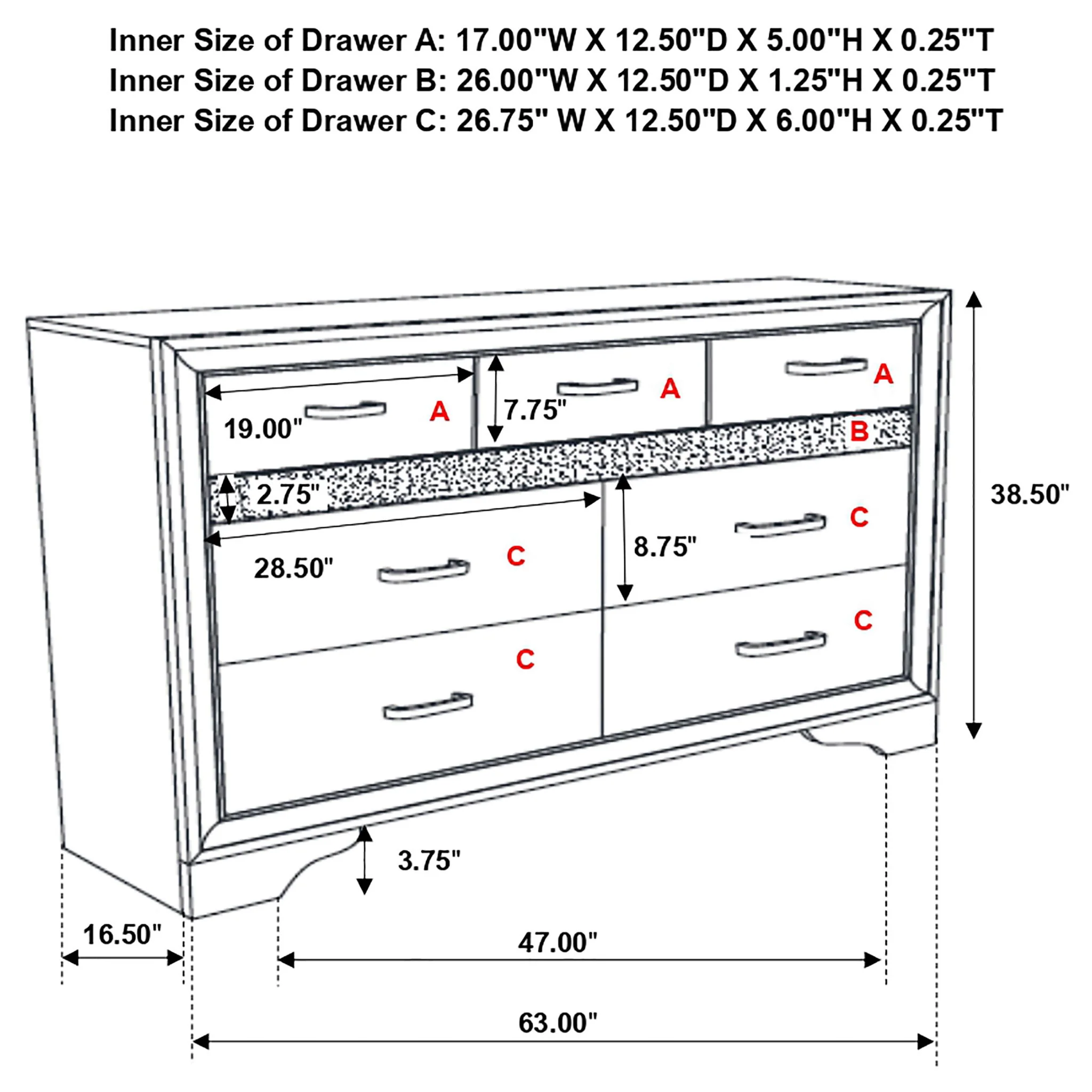Annie - 9 Drawer Dresser - Image 3