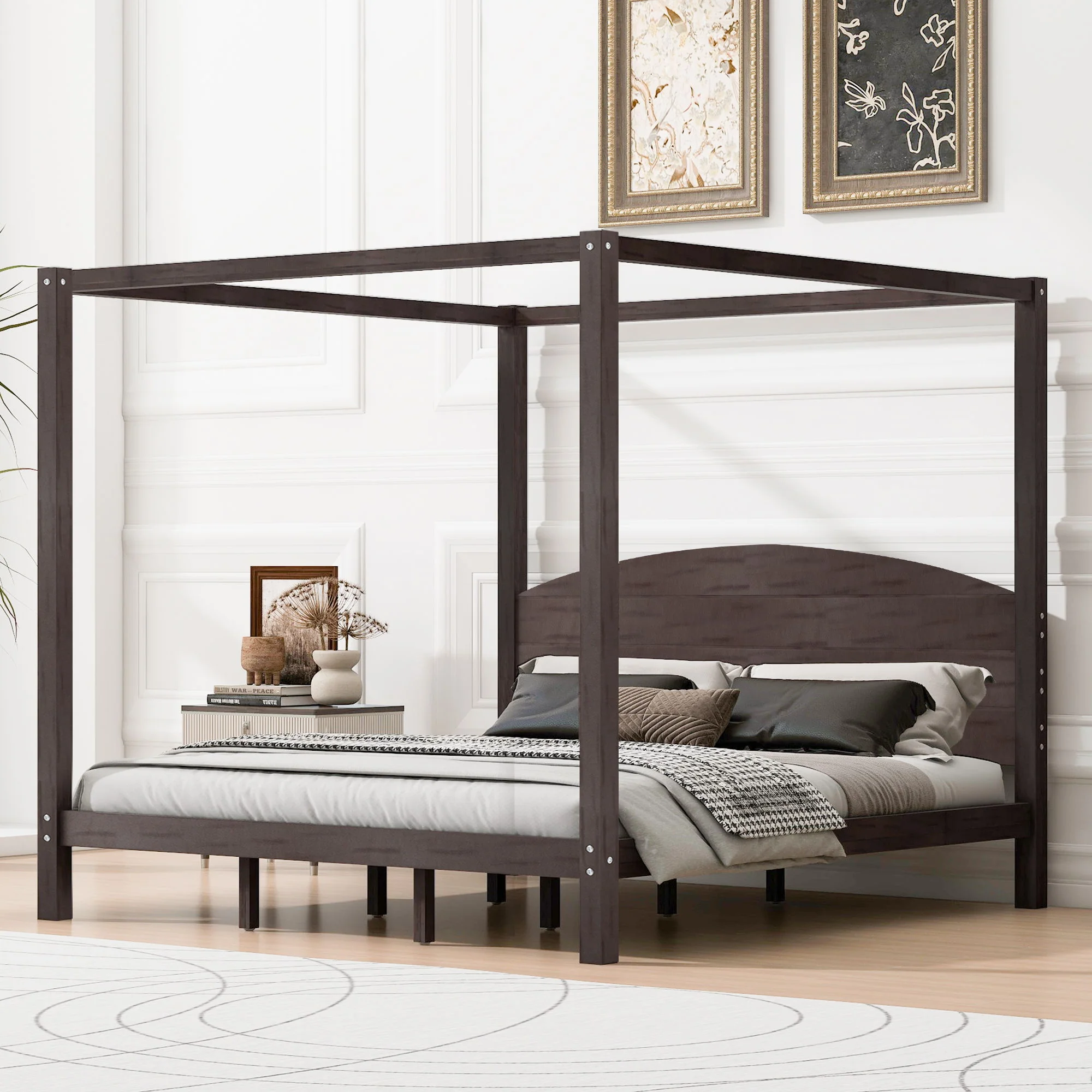 anopy Platform Bed With Headboard And Support Legs - Image 6