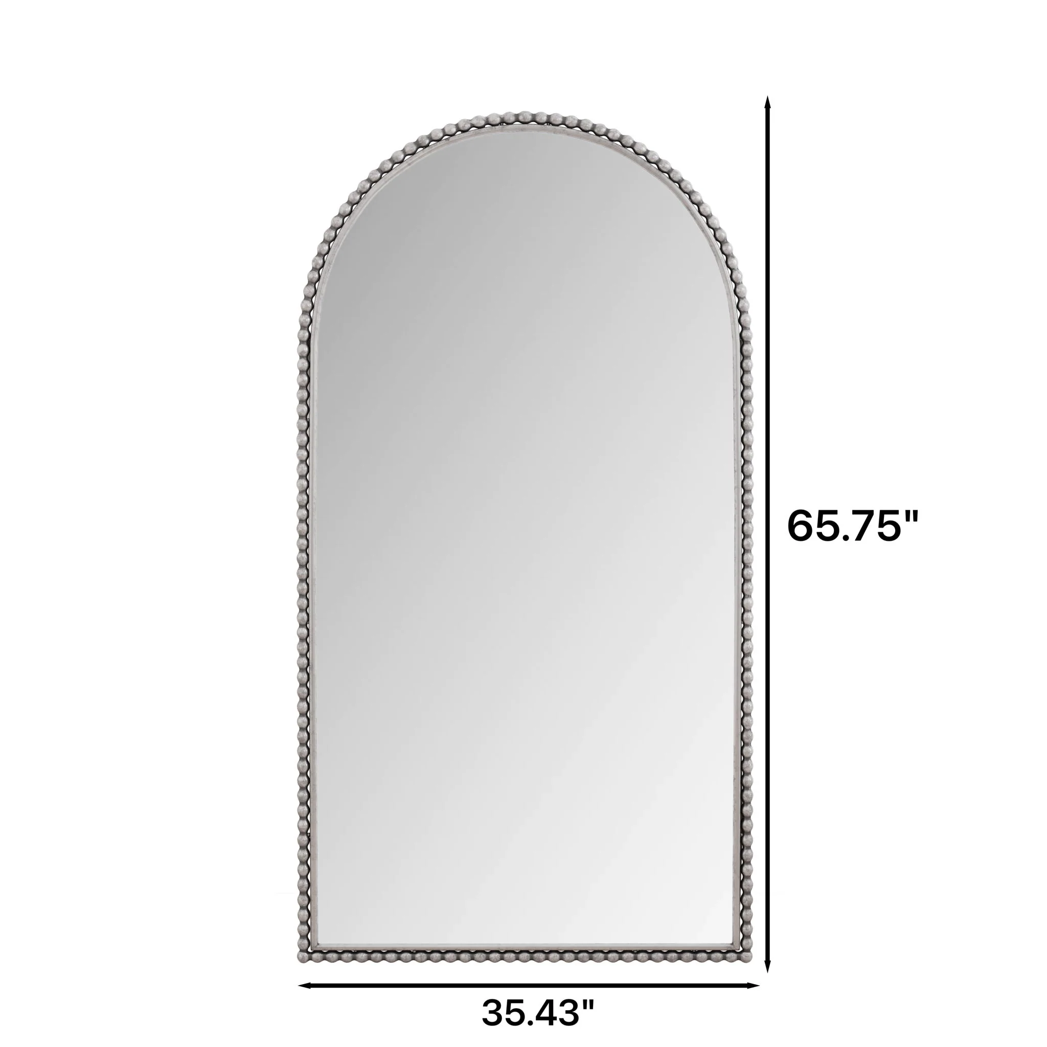 Arch Retro Full Length Mirror With Supporting Feet - Silver - Image 2