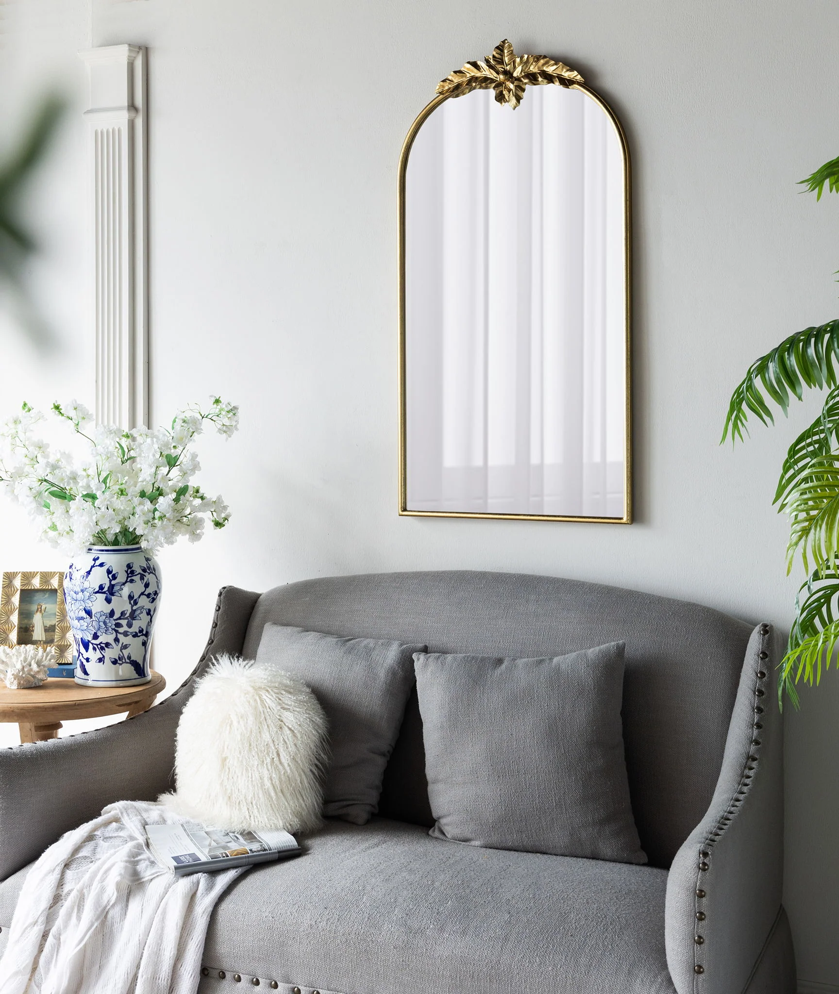 Arched Wall Mirror With Metal Frame, Wall Mirror For Living Room - Image 10