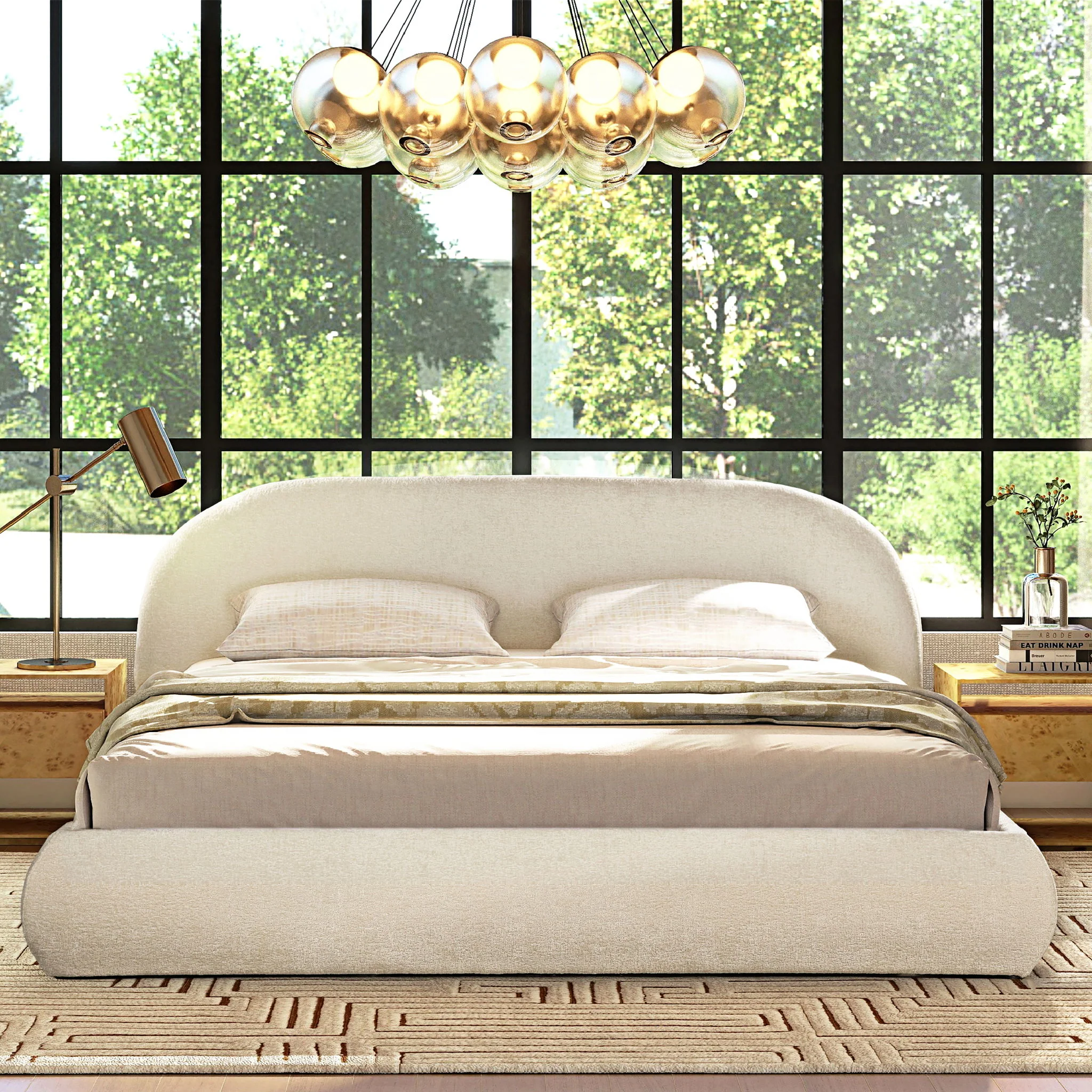 Archie Puffy Grounded - Upholstered Platform Bed - Image 10