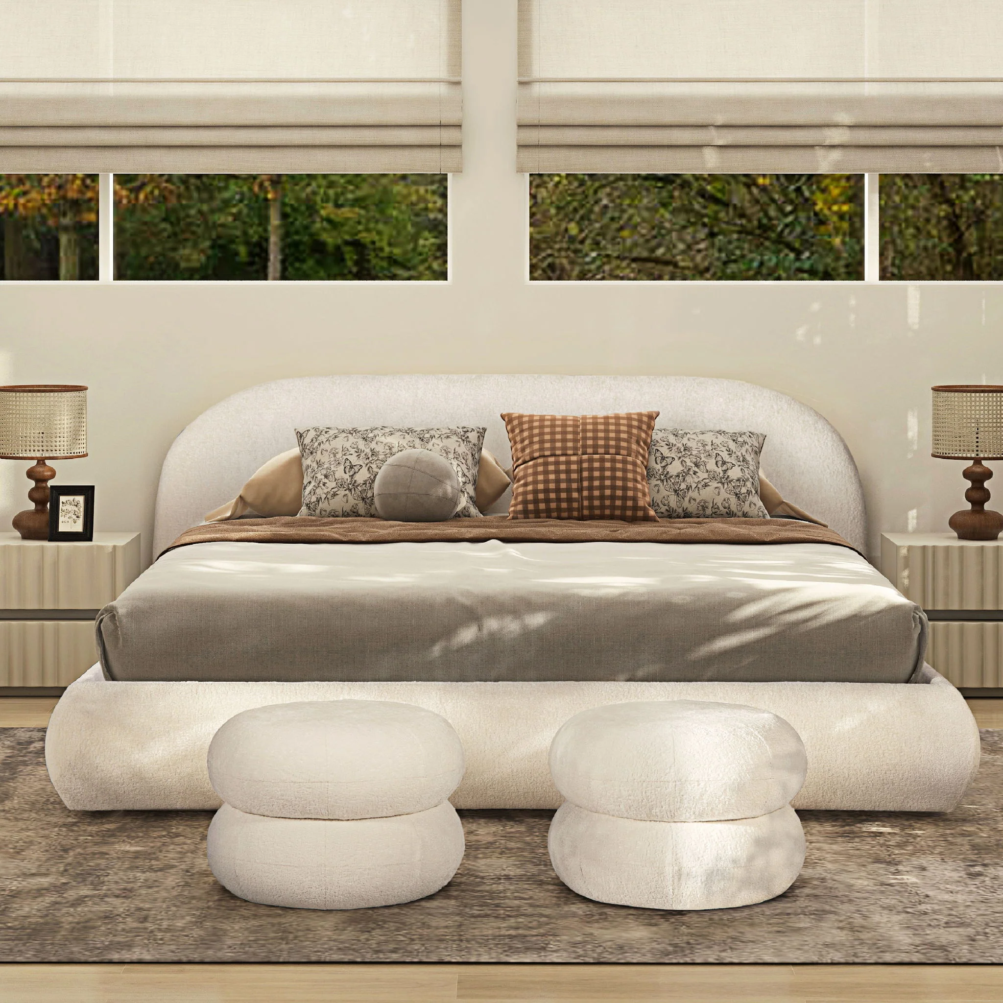 Archie Puffy Grounded - Upholstered Platform Bed - Image 3