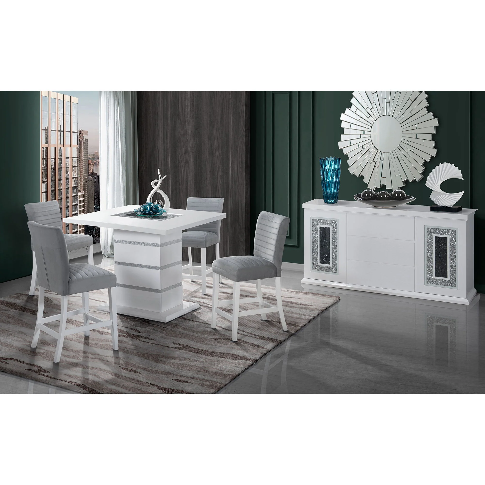 Ariya - 5 Pieces Bar Table And Bar Stool Set - Image 2