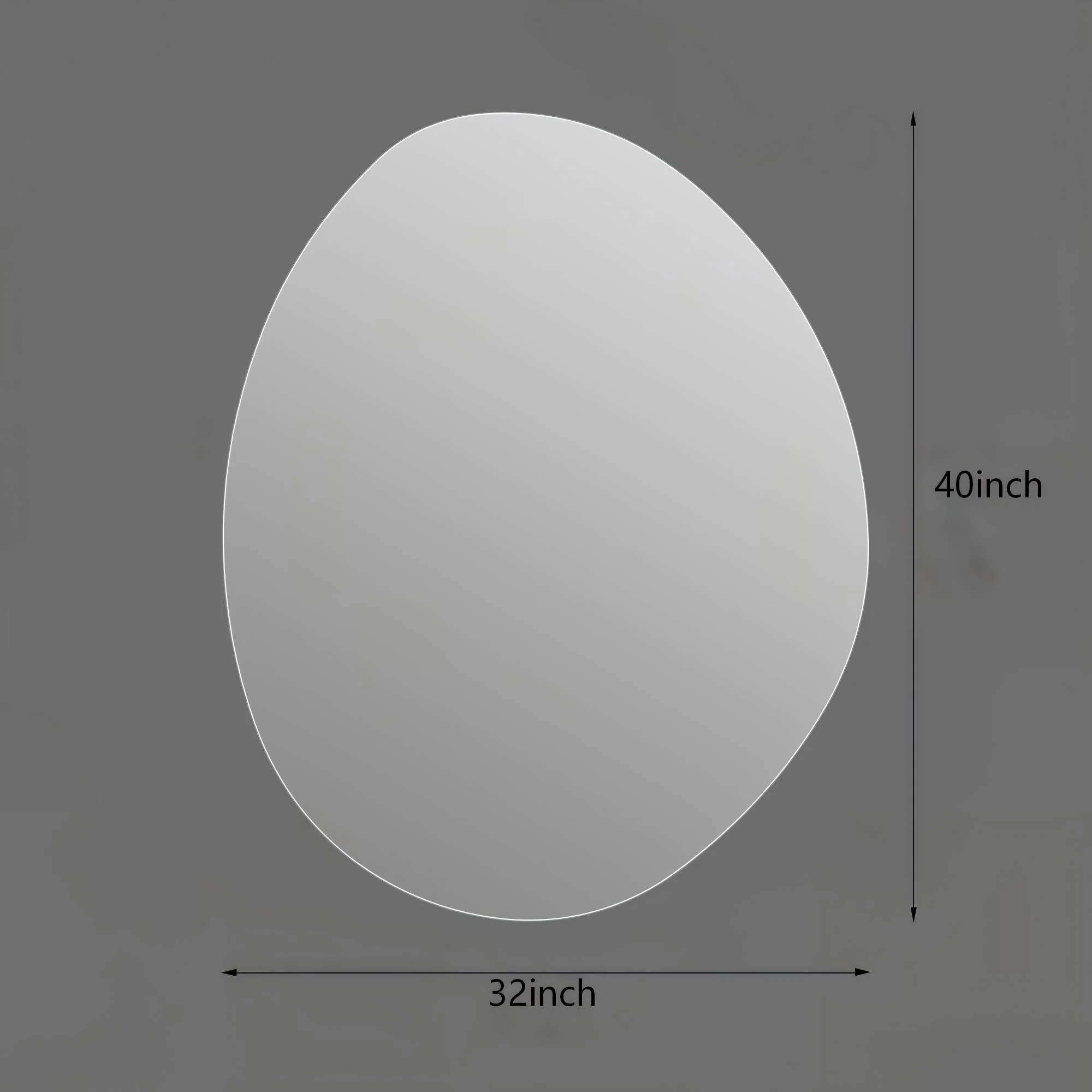 Asymmetrical Bathroom Wall Mirror - Silver - Image 4