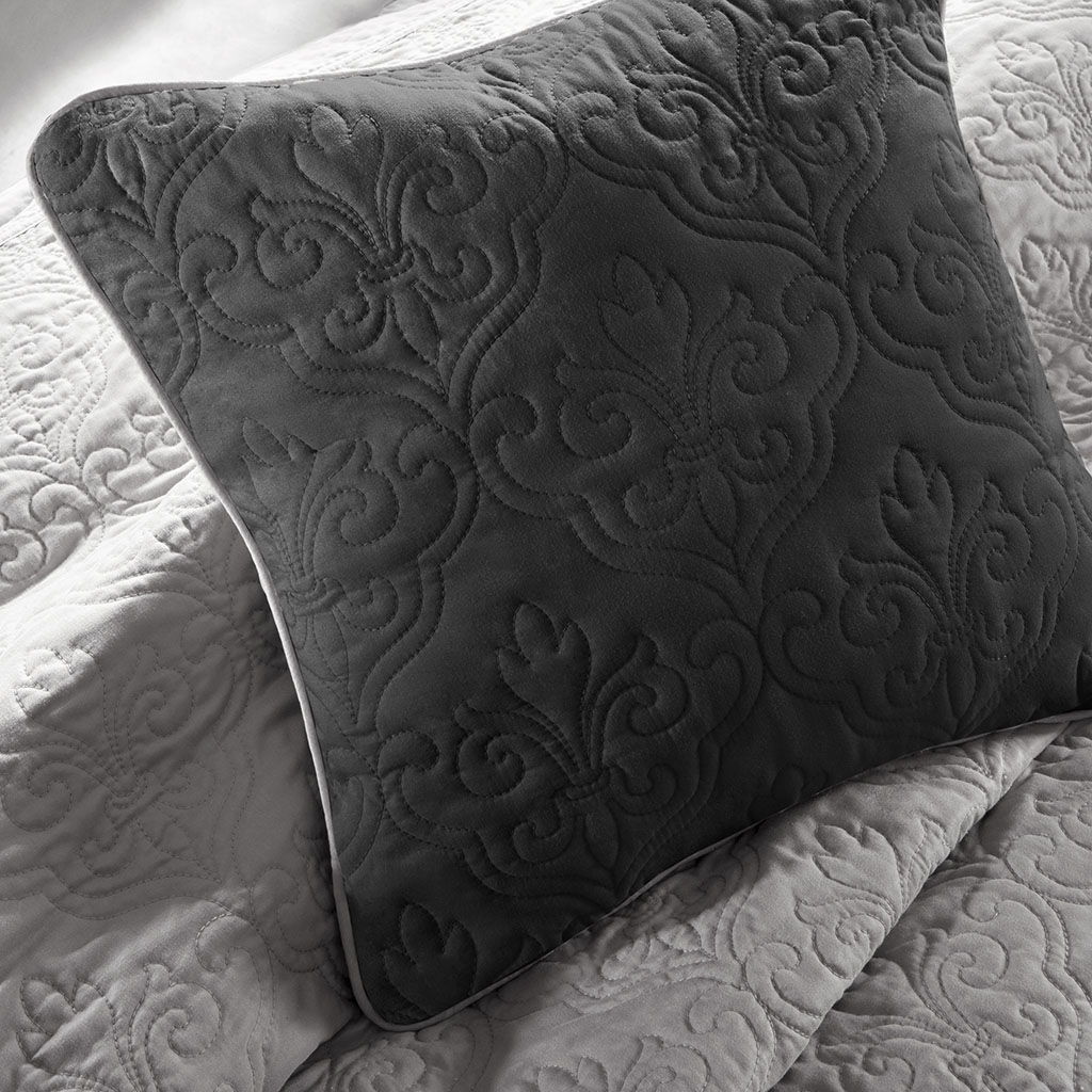 Attingham - 7 Piece Reversible Coverlet Set - Black - Image 3