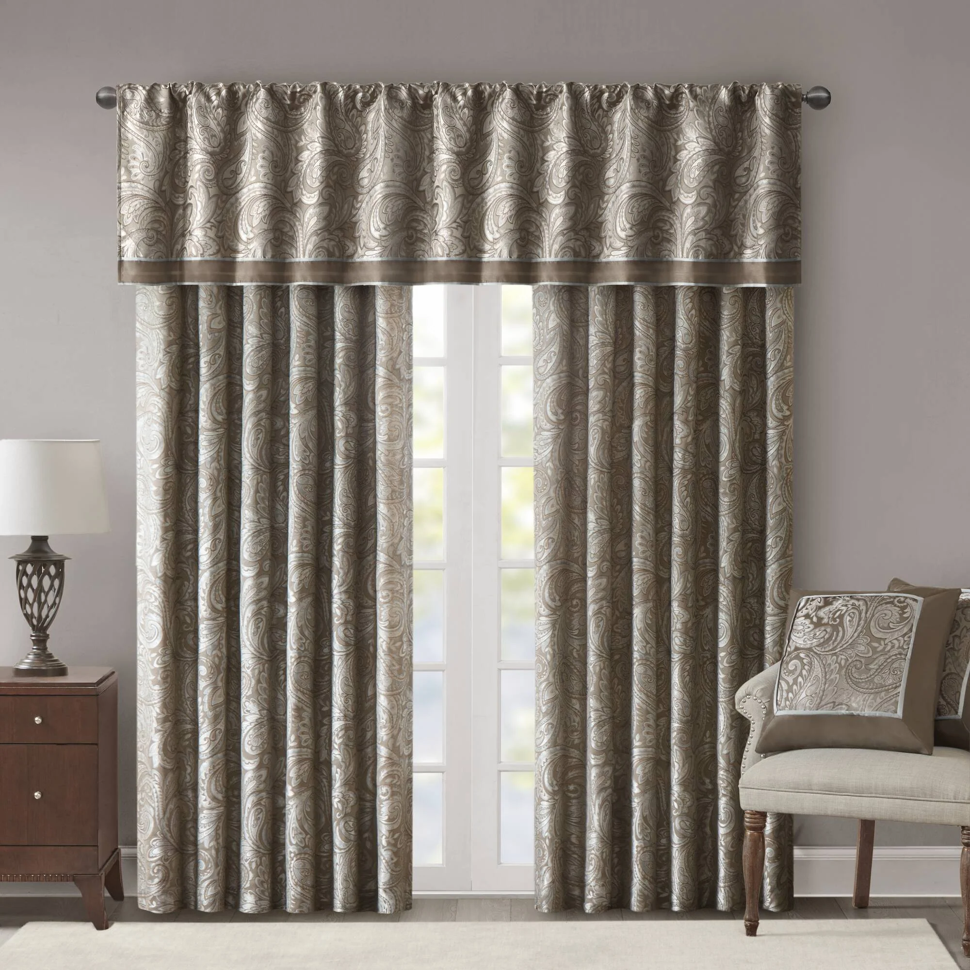 Aubrey - 108" Panel Pair - Blue / Brown - Image 4