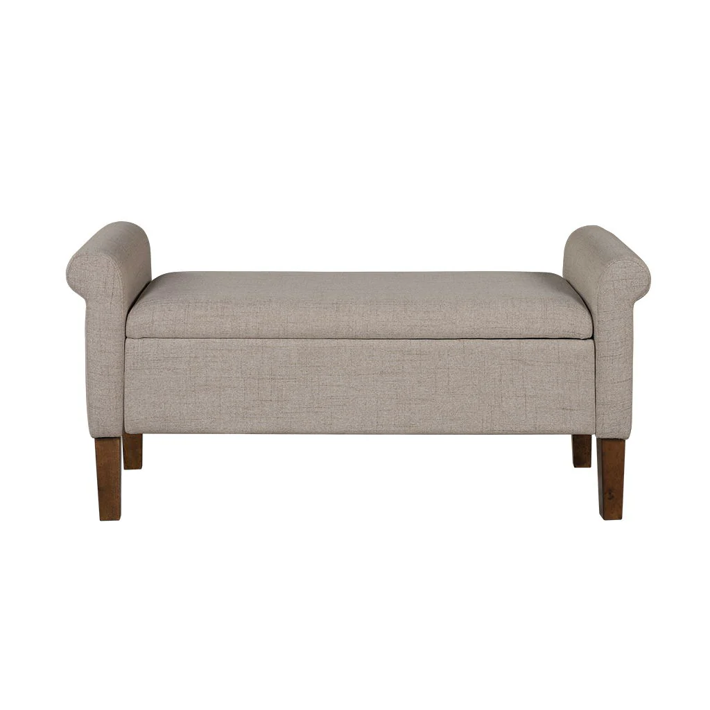 Aubrey - Upholstered Storage Bench - Cream - Image 4