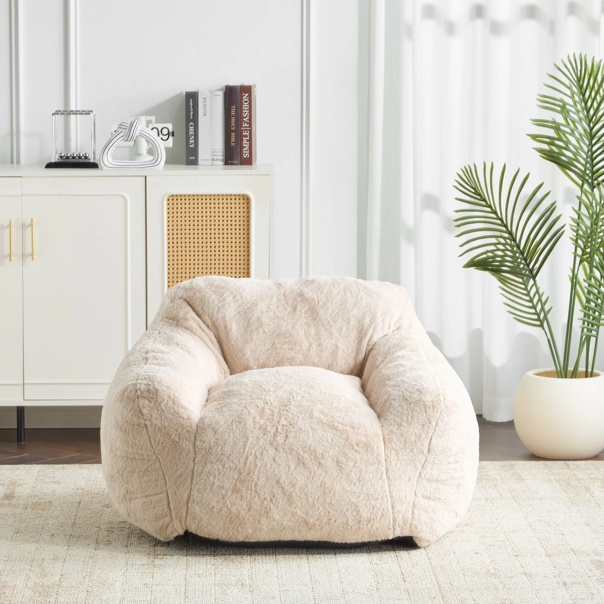 Auch - Indoor Armchair Style Bean Bag - Beige - Image 3