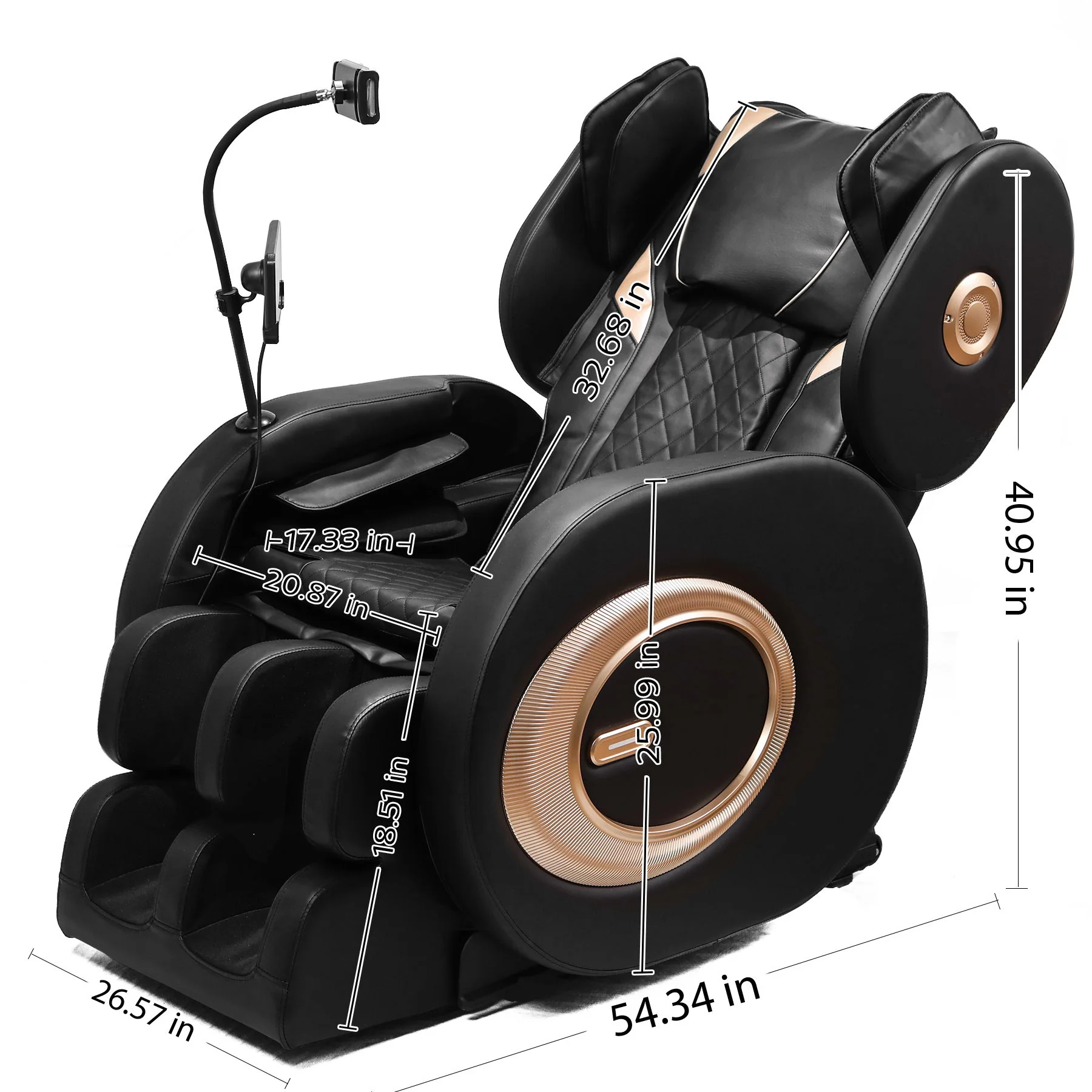 Automatic Massage Chair Recliner With Zero Gravity And Full Body Air Pressure - Black - Image 2