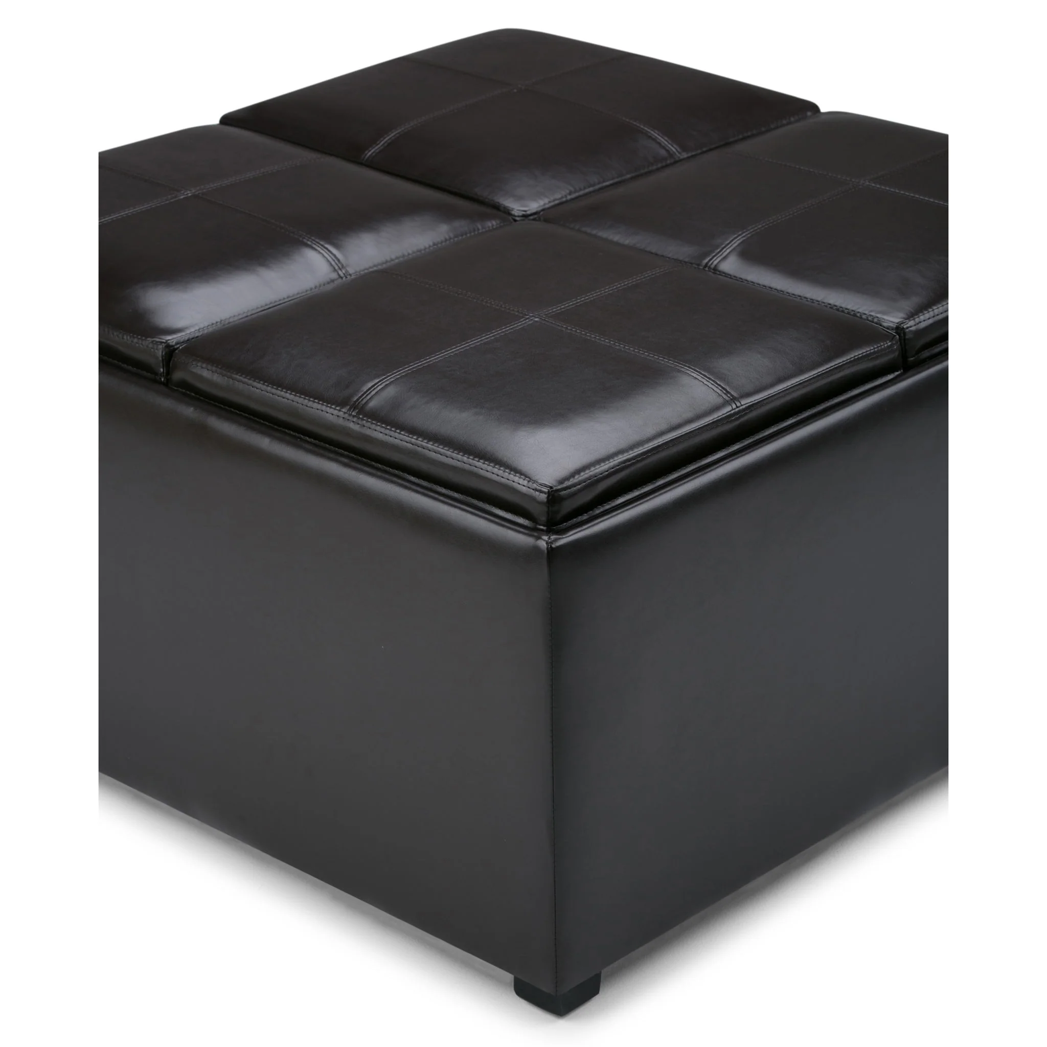 Avalon - Square Coffee Table Storage Ottoman - Tanners Brown - Image 4
