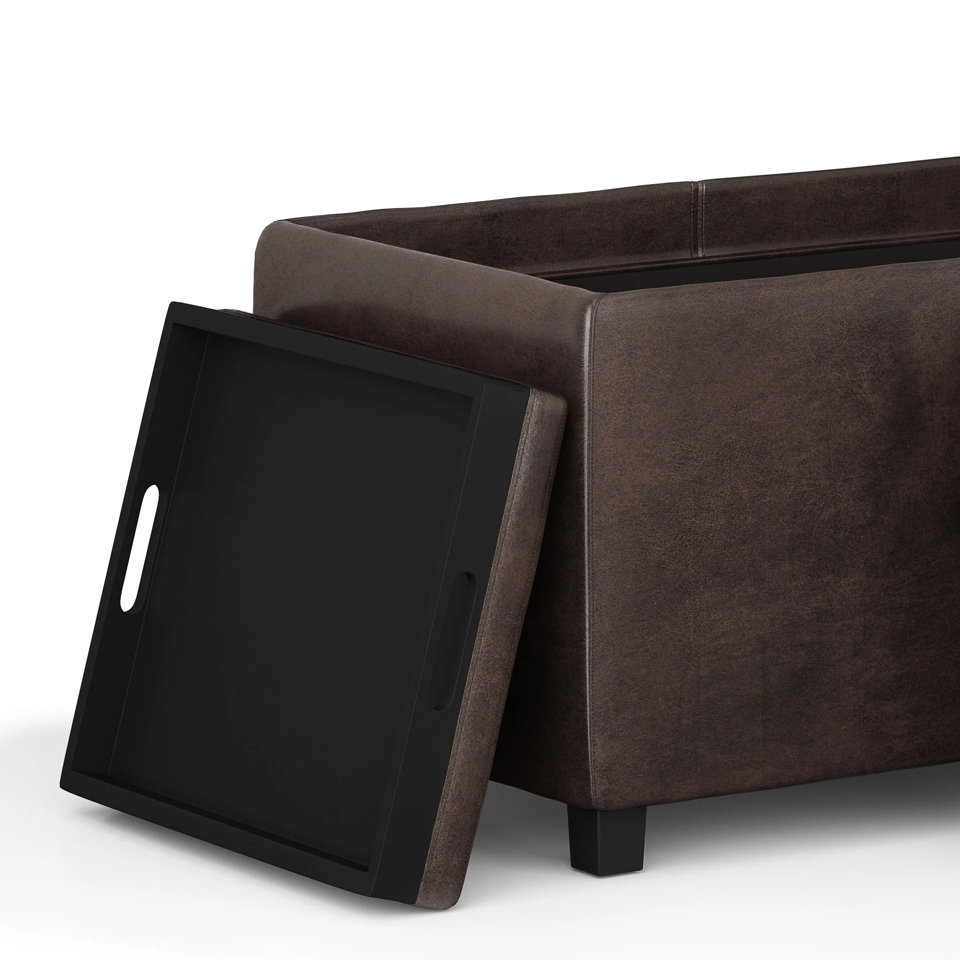 Avalon - Storage Ottoman - Distressed Brown - Image 3