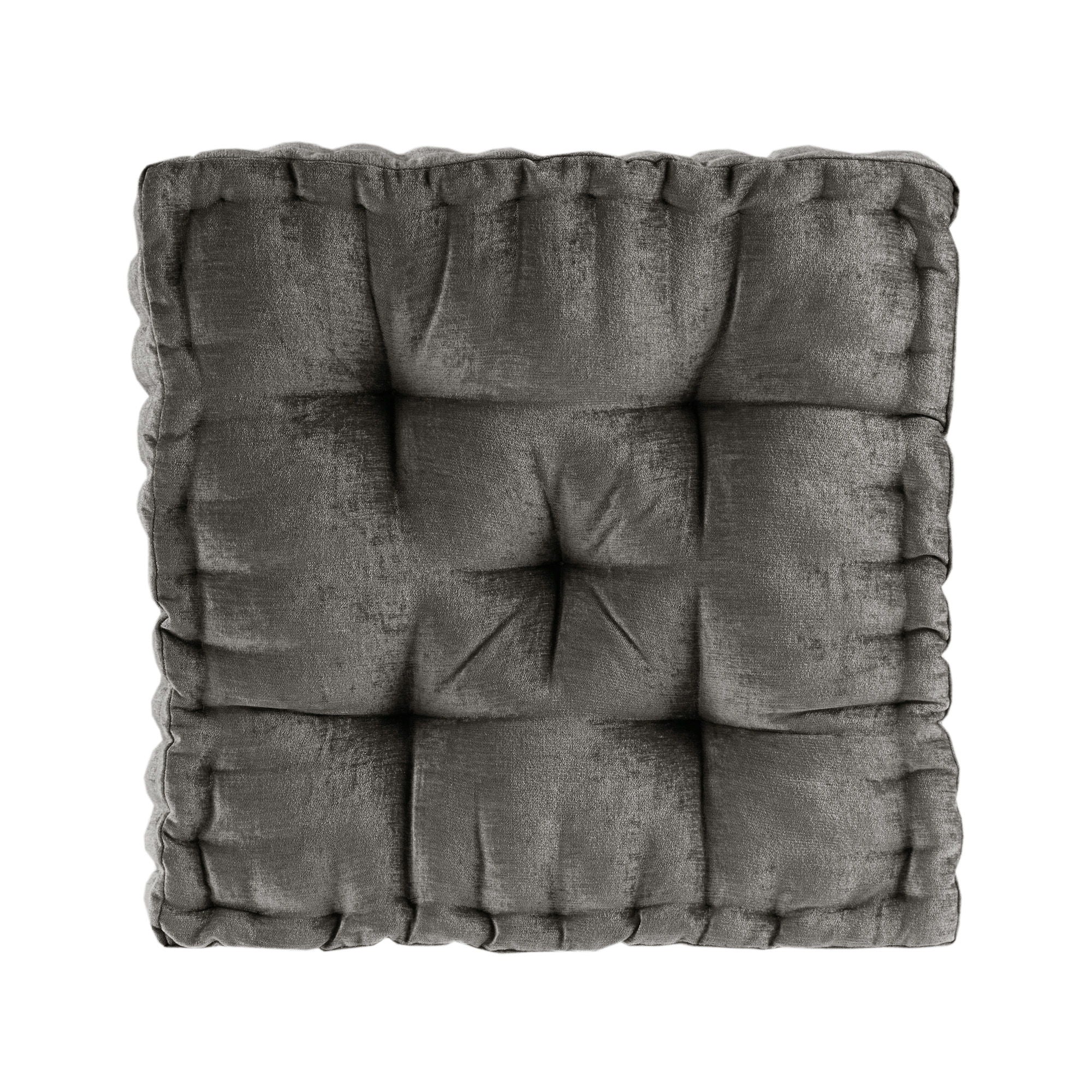 Azza - Square Floor Pillow Cushion - Charcoal - Image 4