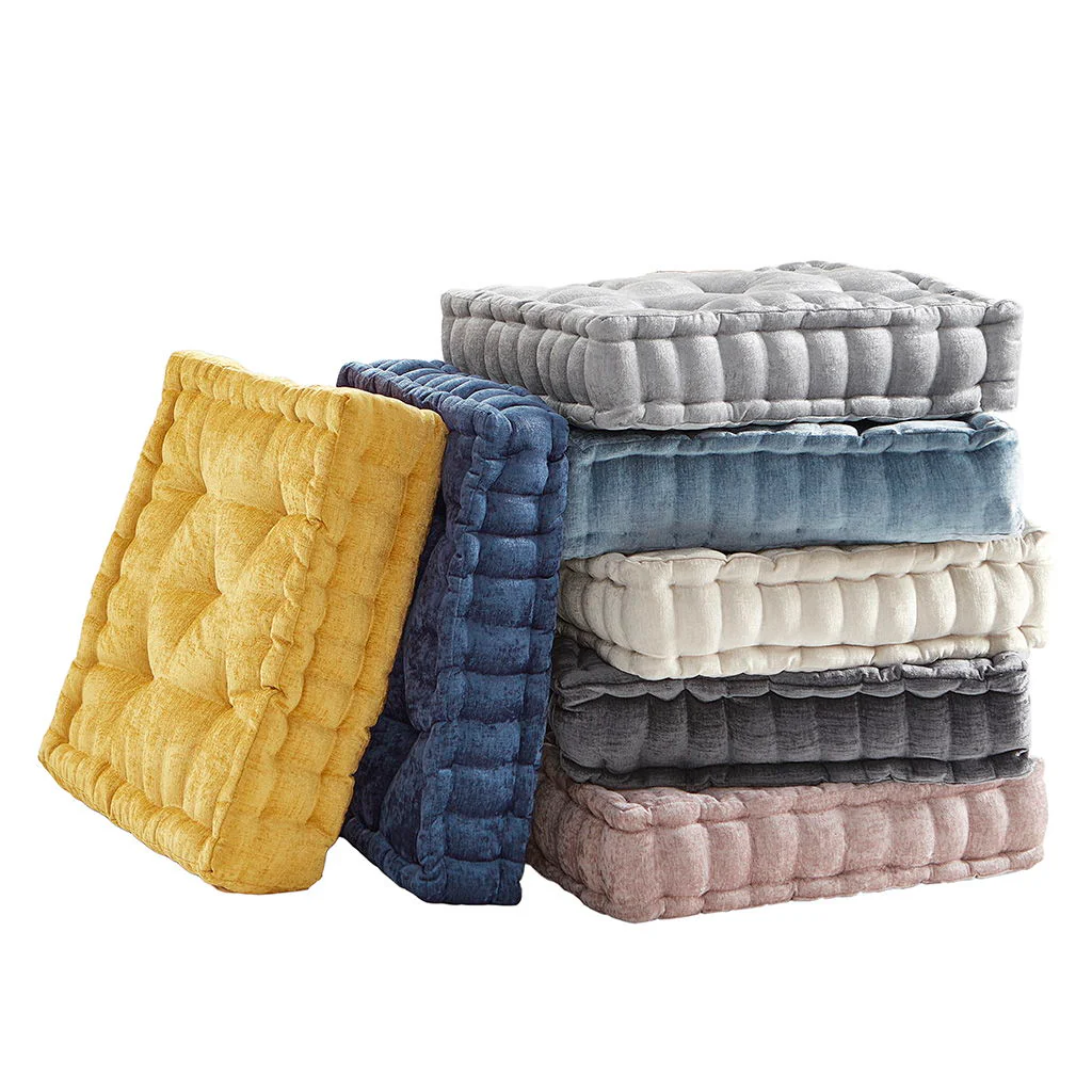Azza - Square Floor Pillow Cushion - Ivory - Image 3