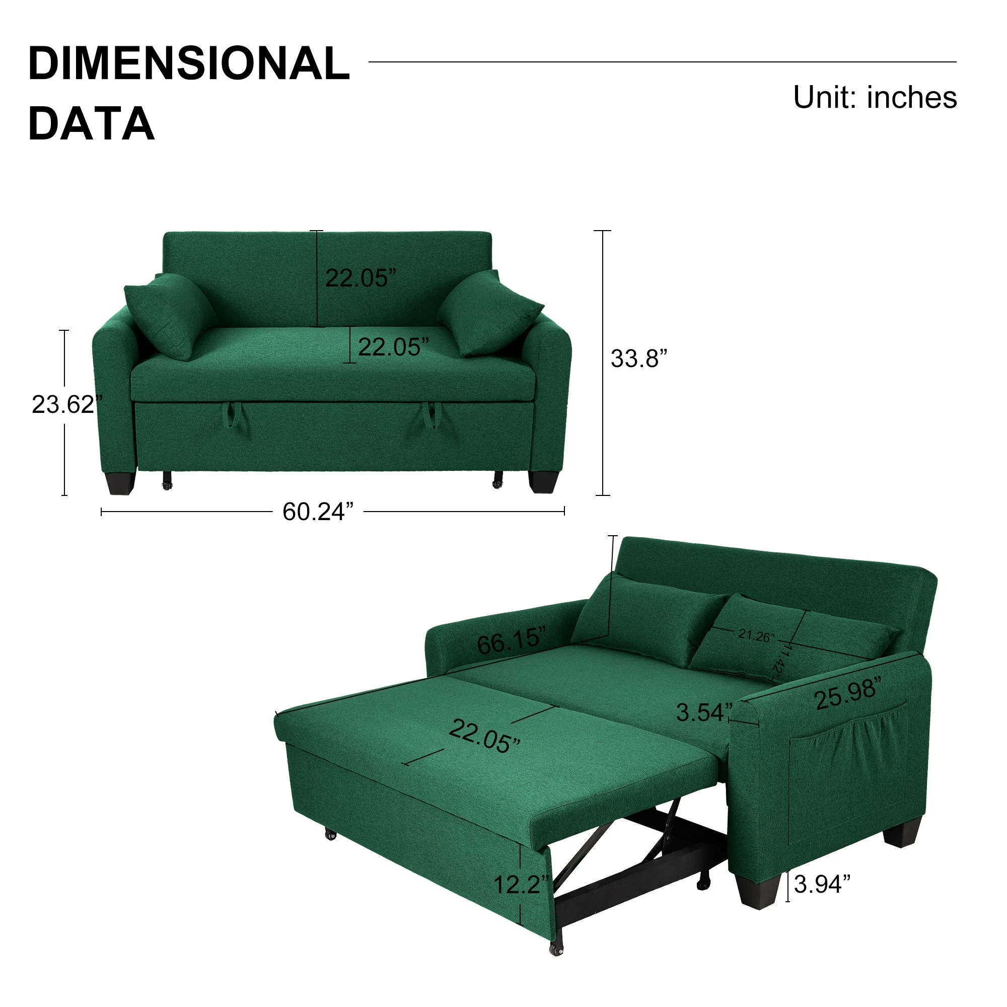 Balus - 2 In 1 Sofa Bed With Storage Bag - Image 4