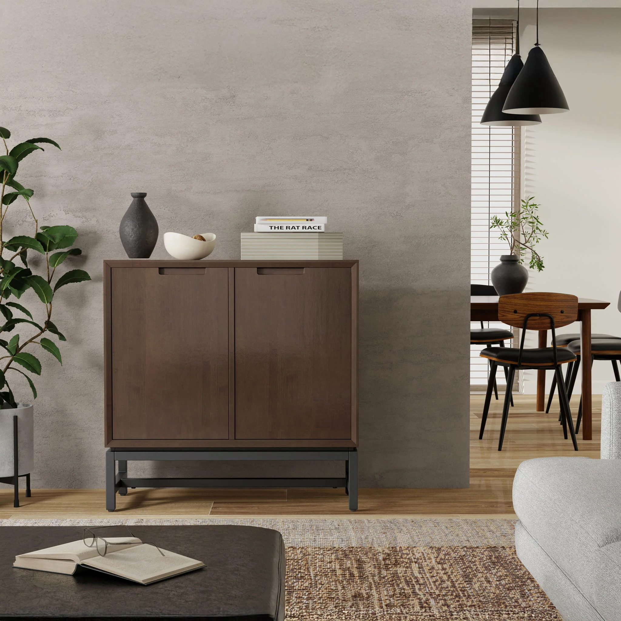 Banting - Low Storage Cabinet With Adjustable Shelves - Walnut Brown - Image 3